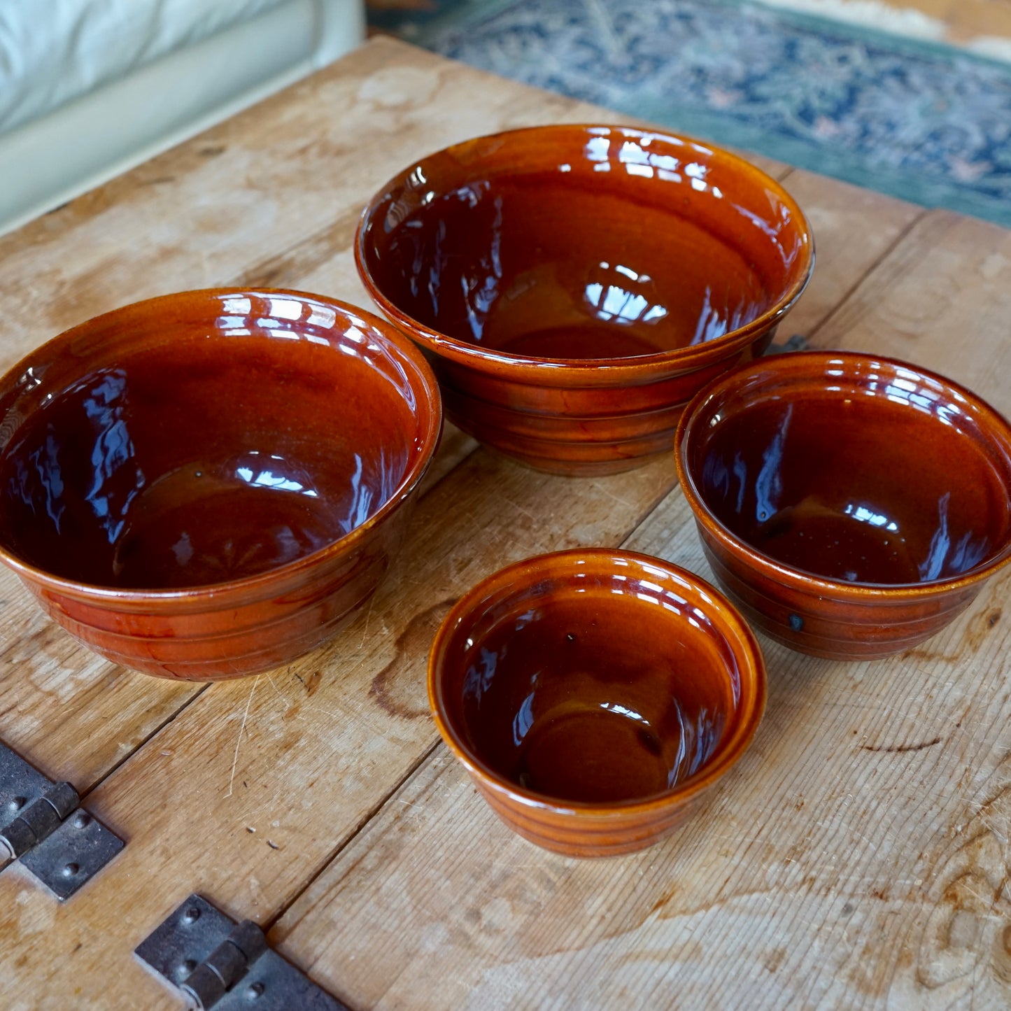 Vintage Mar-Crest Oven Proof Stoneware Nesting Bowls Set of 4