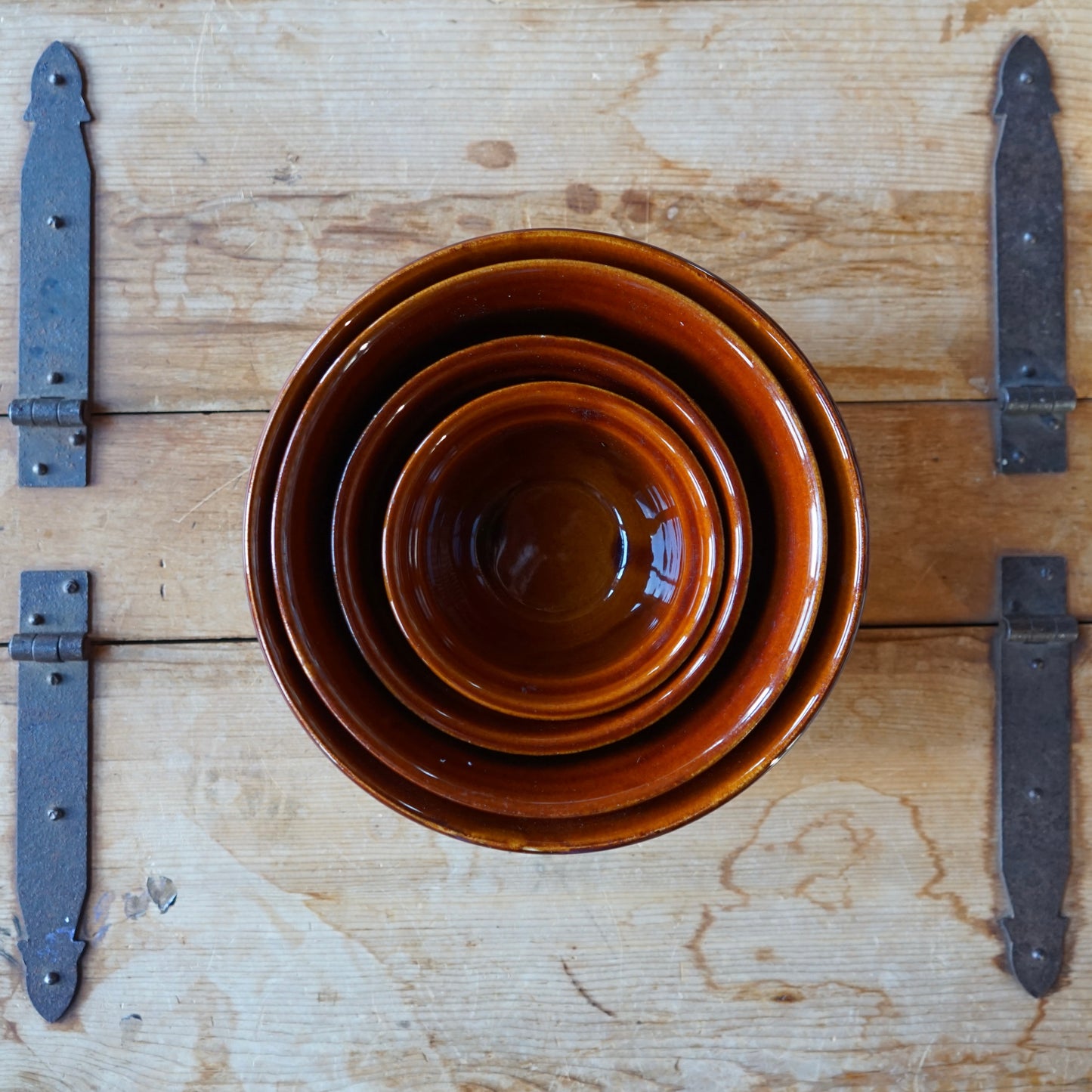 Vintage Mar-Crest Oven Proof Stoneware Nesting Bowls Set of 4