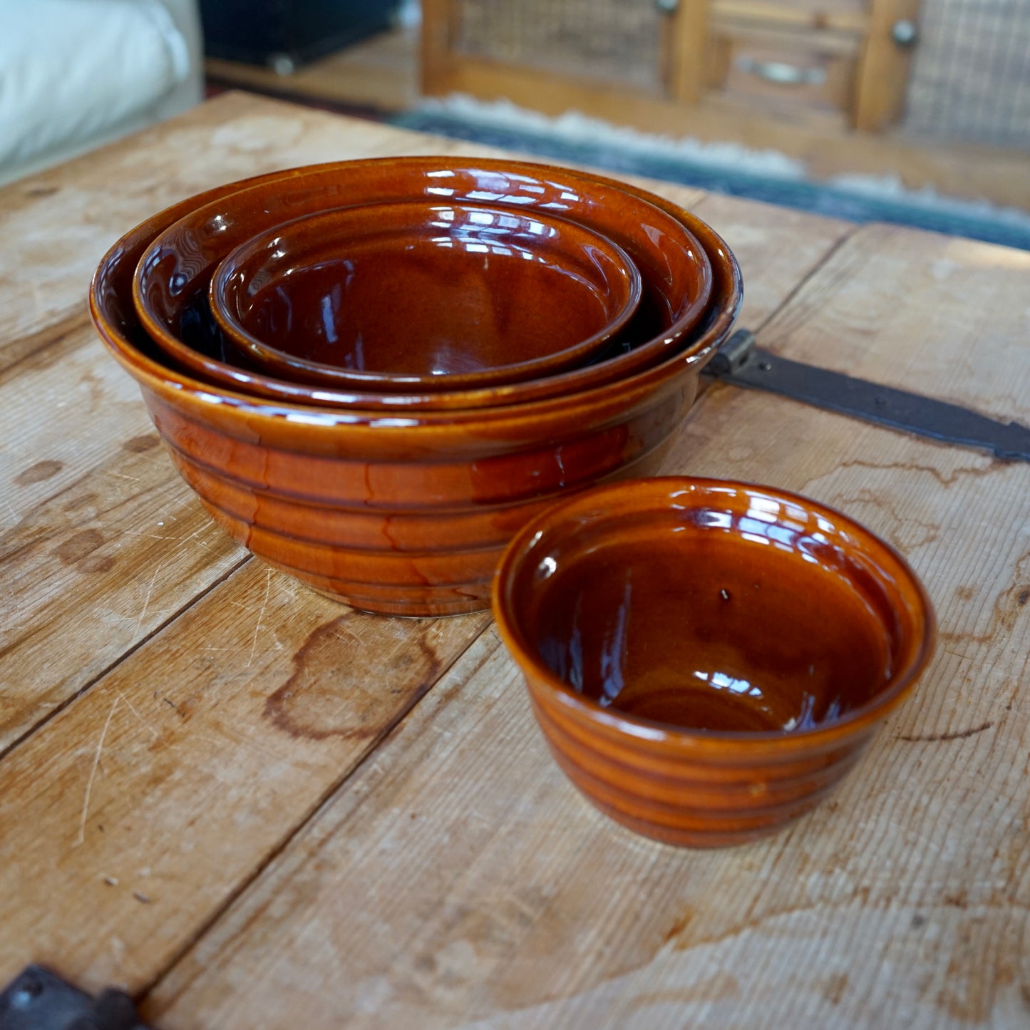 Vintage Mar-Crest Oven Proof Stoneware Nesting Bowls Set of 4