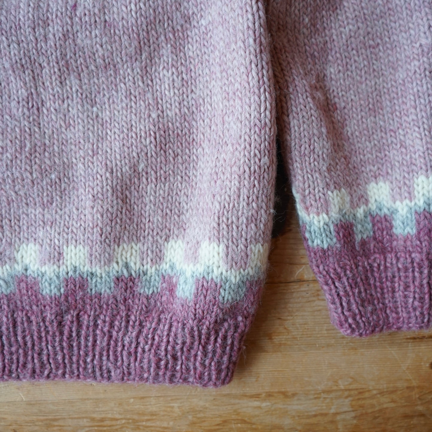 Vintage Handmade Mauve Wool Sweater Size S/M