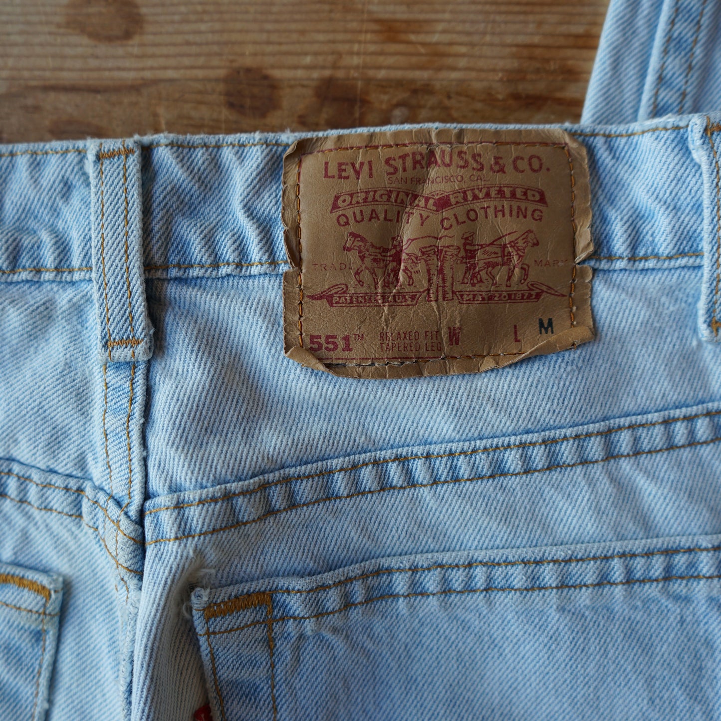 Vintage 551 White Washed Levis Size 10 Med
