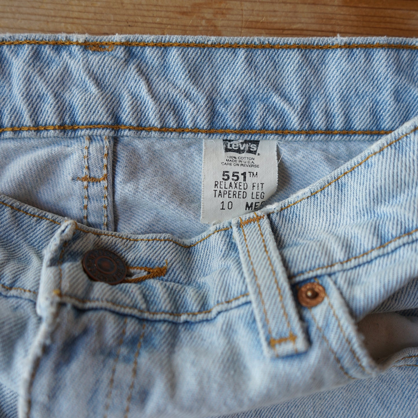 Vintage 551 White Washed Levis Size 10 Med