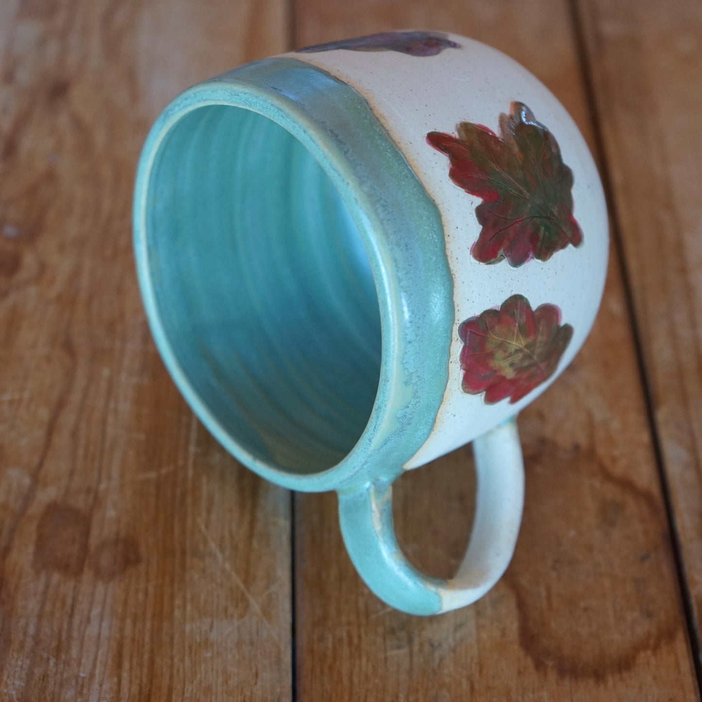 Large Handmade Leaf Mug