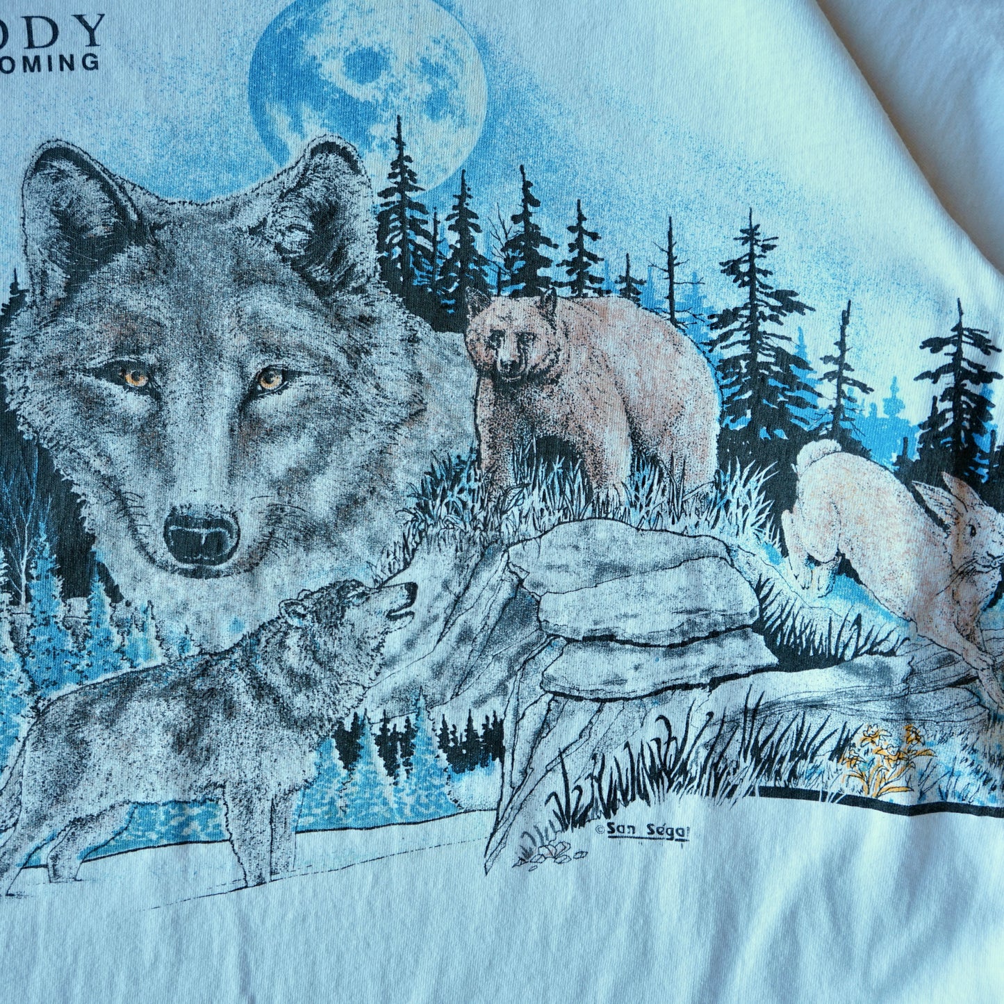 Vintage Cody Wyoming Wolf Tee Size L