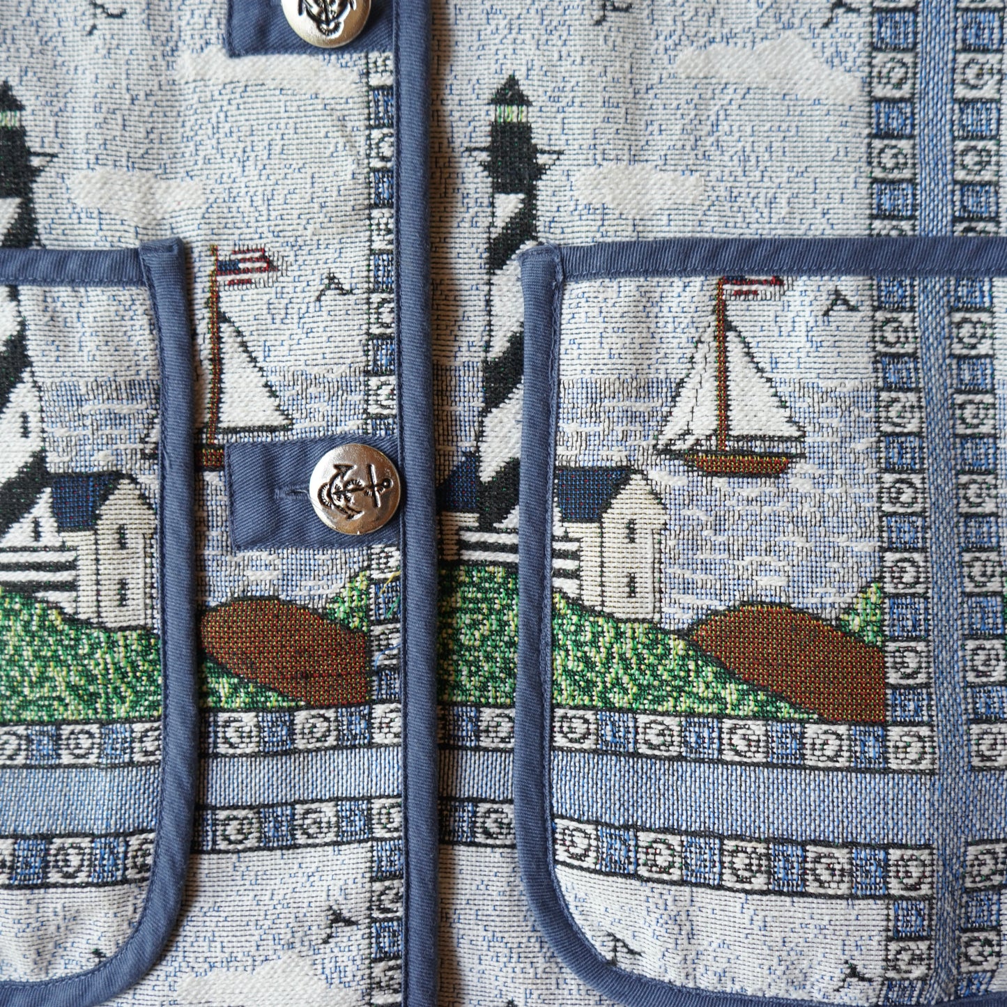 Vintage Blair Lighthouse Tapestry Jacket Size L