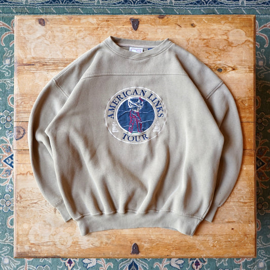 Vintage Crable Sportswear American Links Tour Golf Sweatshirt Size XL
