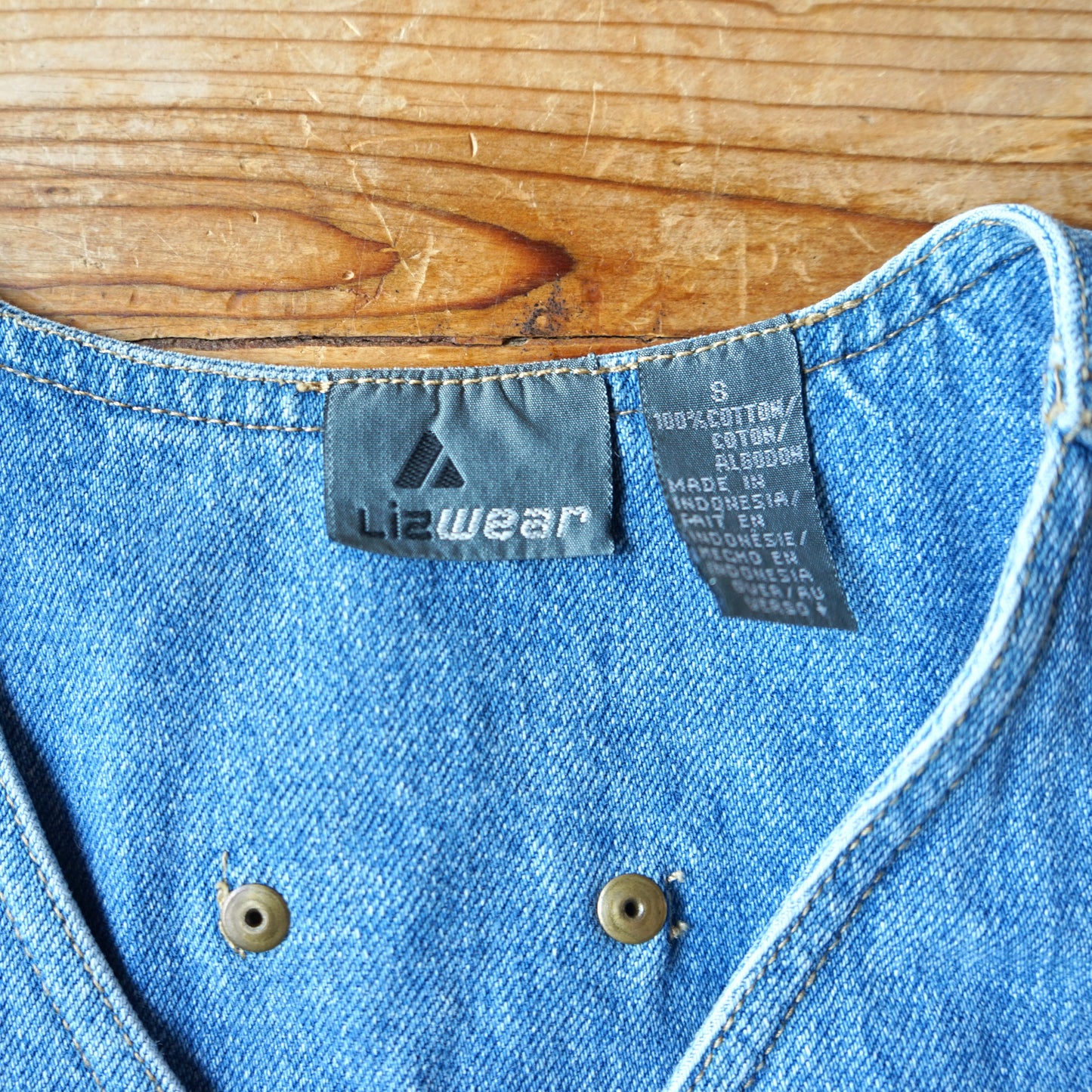 Vintage Liz Wear Denim Vest Size S/M