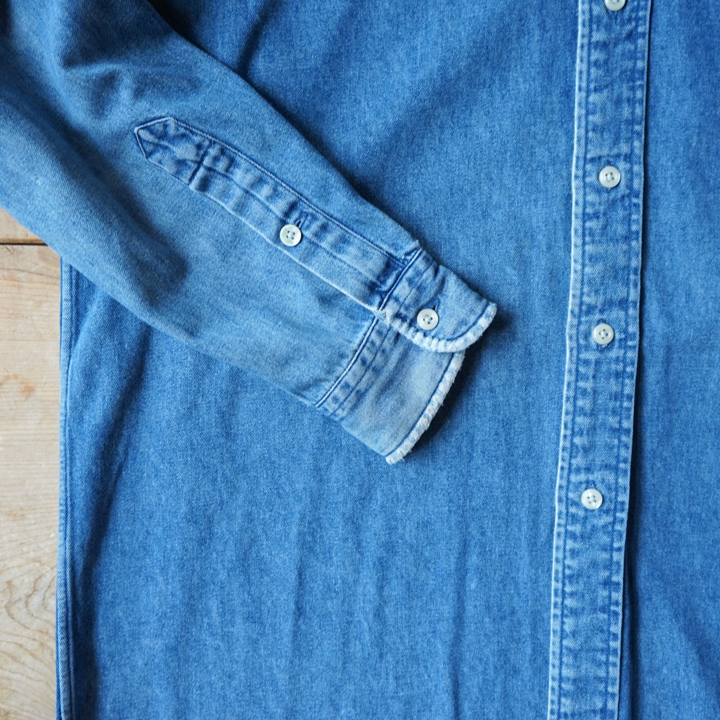 Vintage 90s Ralph Lauren Blaire Denim Distressed Button Up Size M