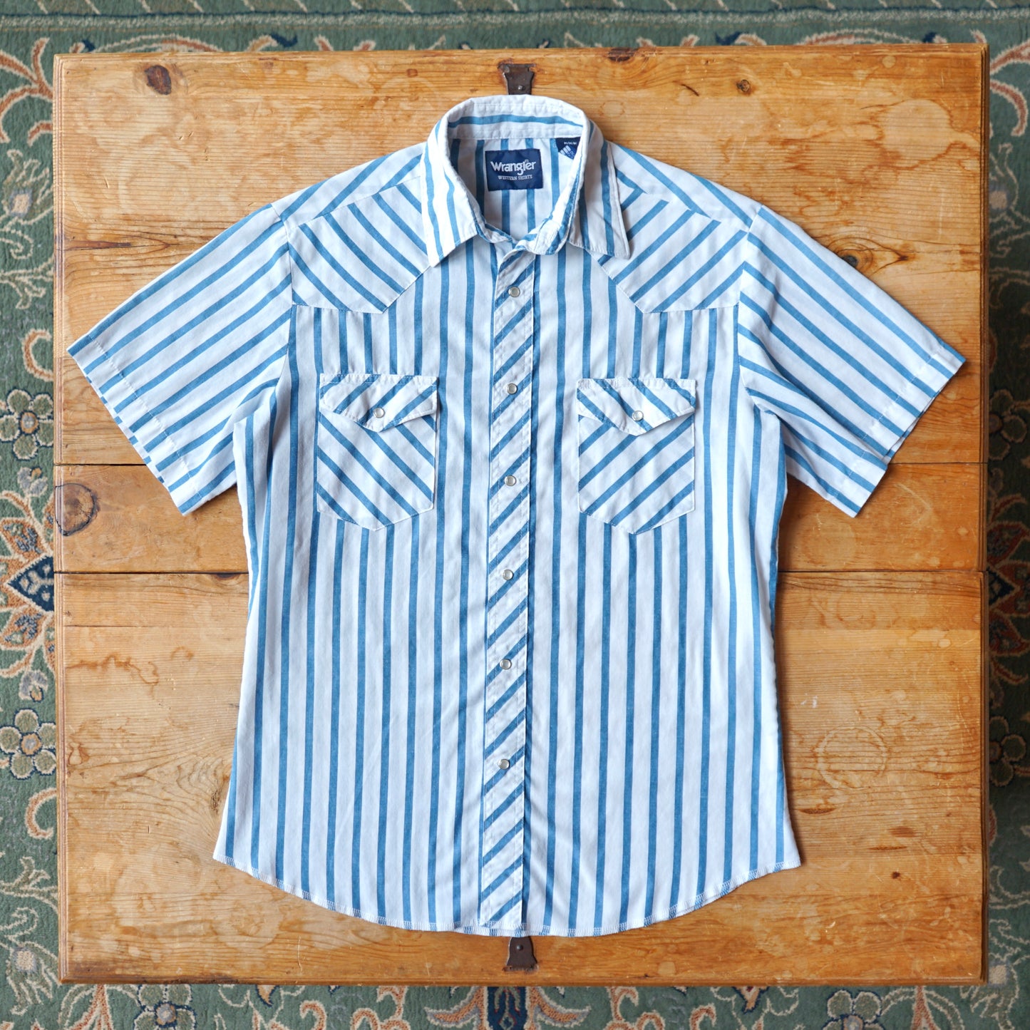 Vintage Lightweight Striped Wrangler Pearl Snap Size M