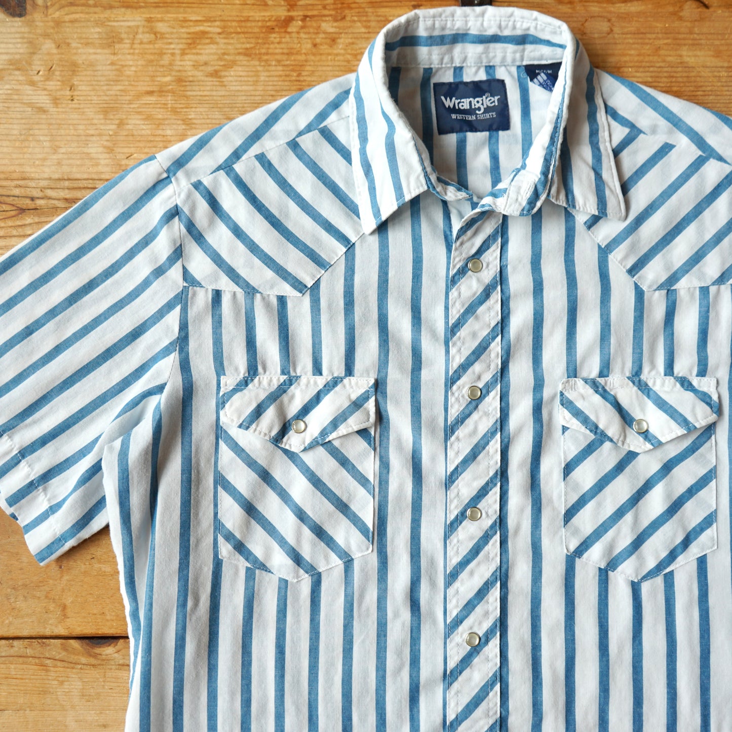 Vintage Lightweight Striped Wrangler Pearl Snap Size M