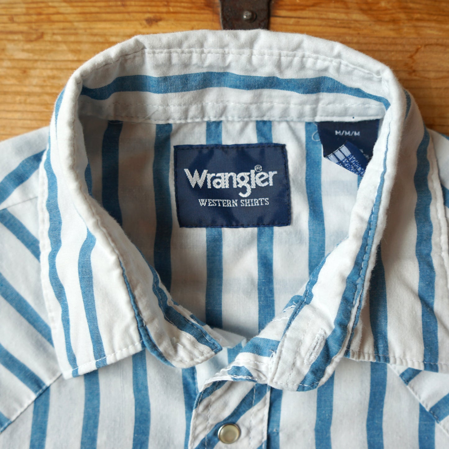Vintage Lightweight Striped Wrangler Pearl Snap Size M