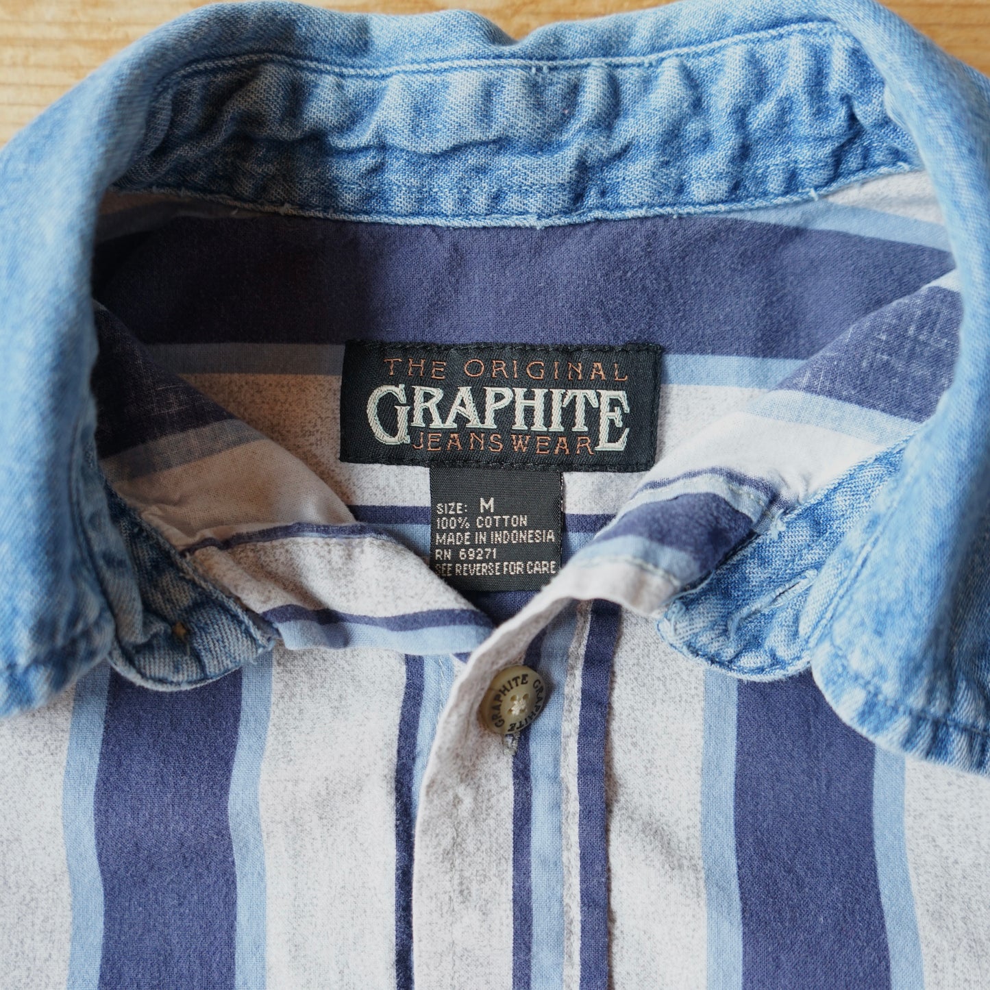 Vintage Graphite Western Striped Button Up Size M/L