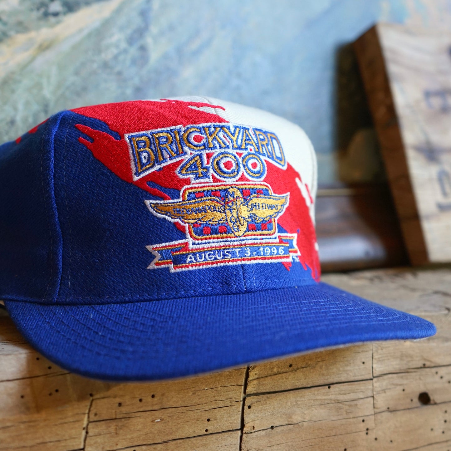 Vintage 1996 Brickyard 400 Indianapolis Motor Speedway Snapback Logo 7 Hat