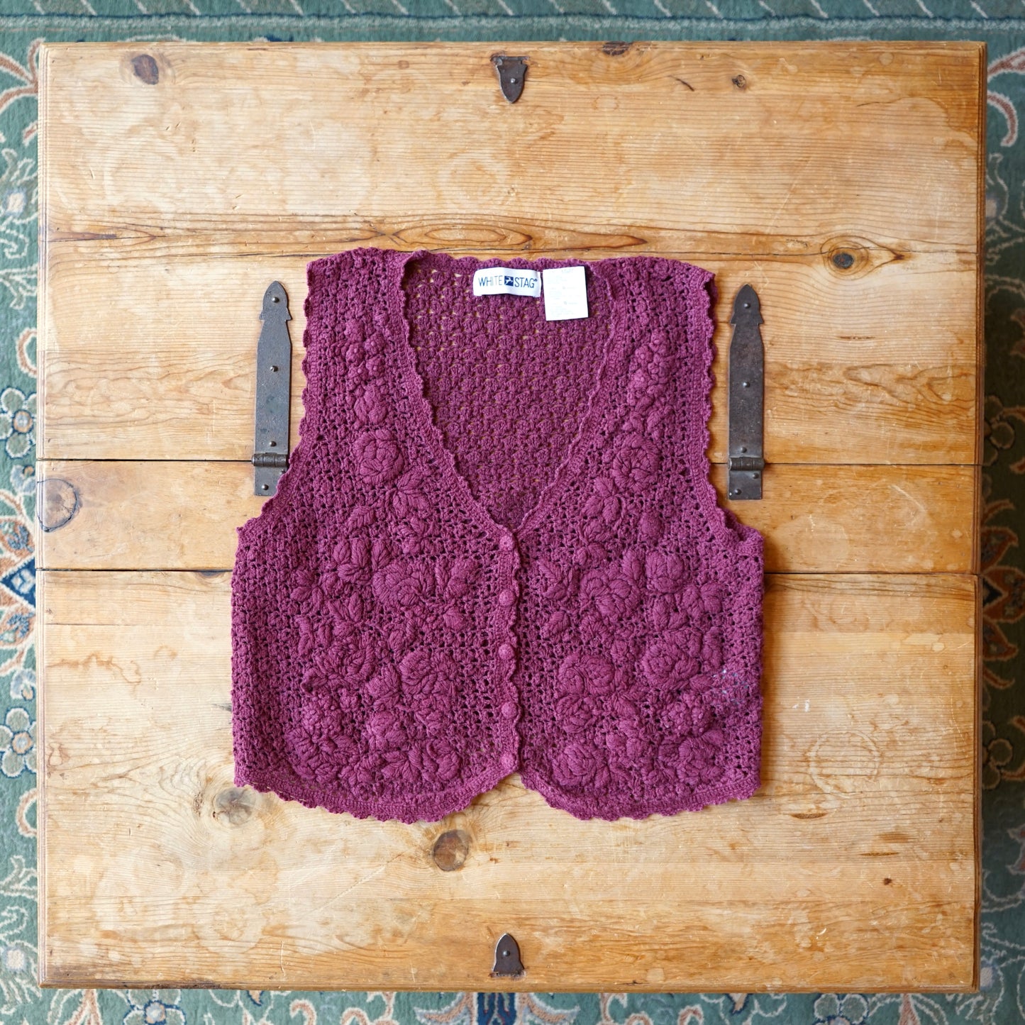 Vintage Burgundy Knitted Tank Size M/L