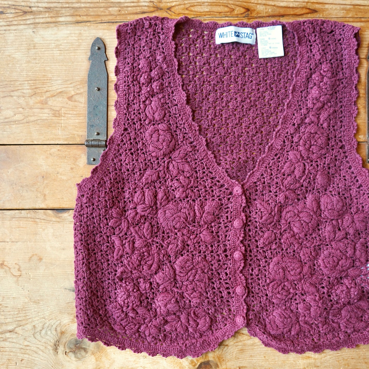Vintage Burgundy Knitted Tank Size M/L
