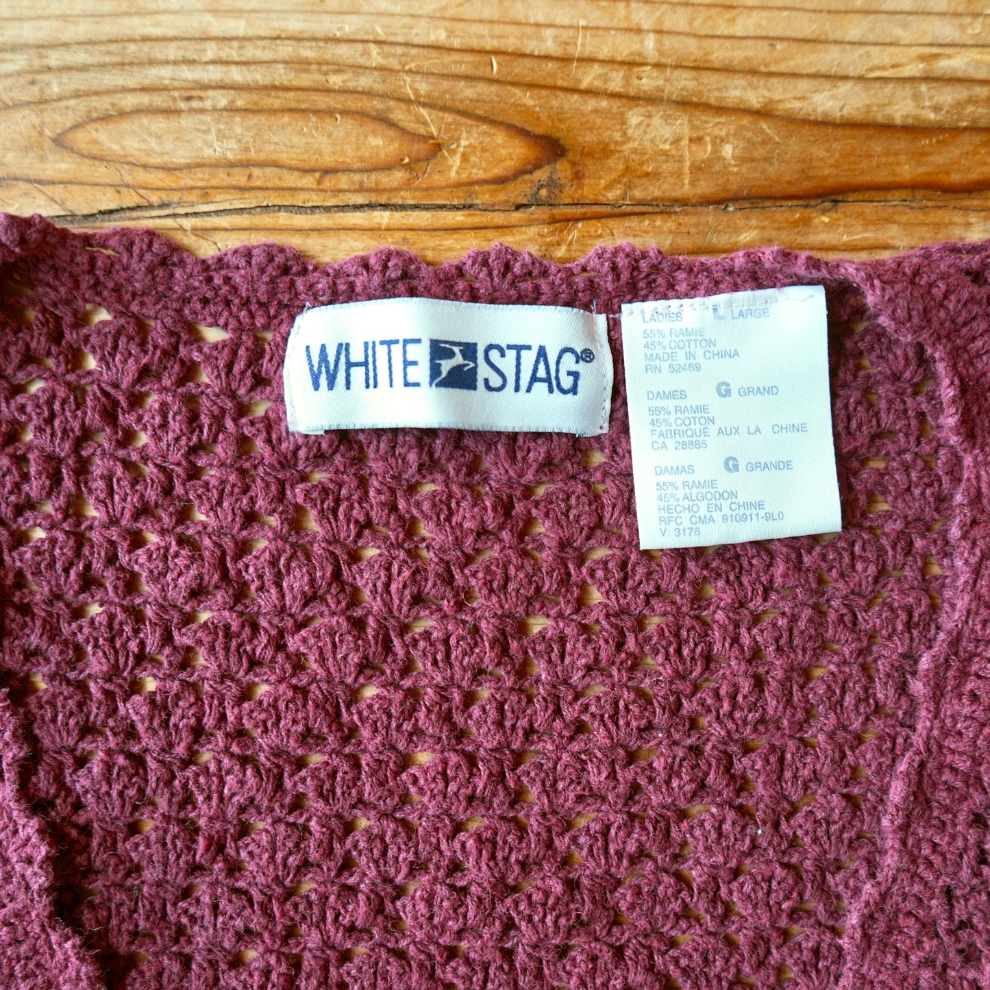 Vintage Burgundy Knitted Tank Size M/L