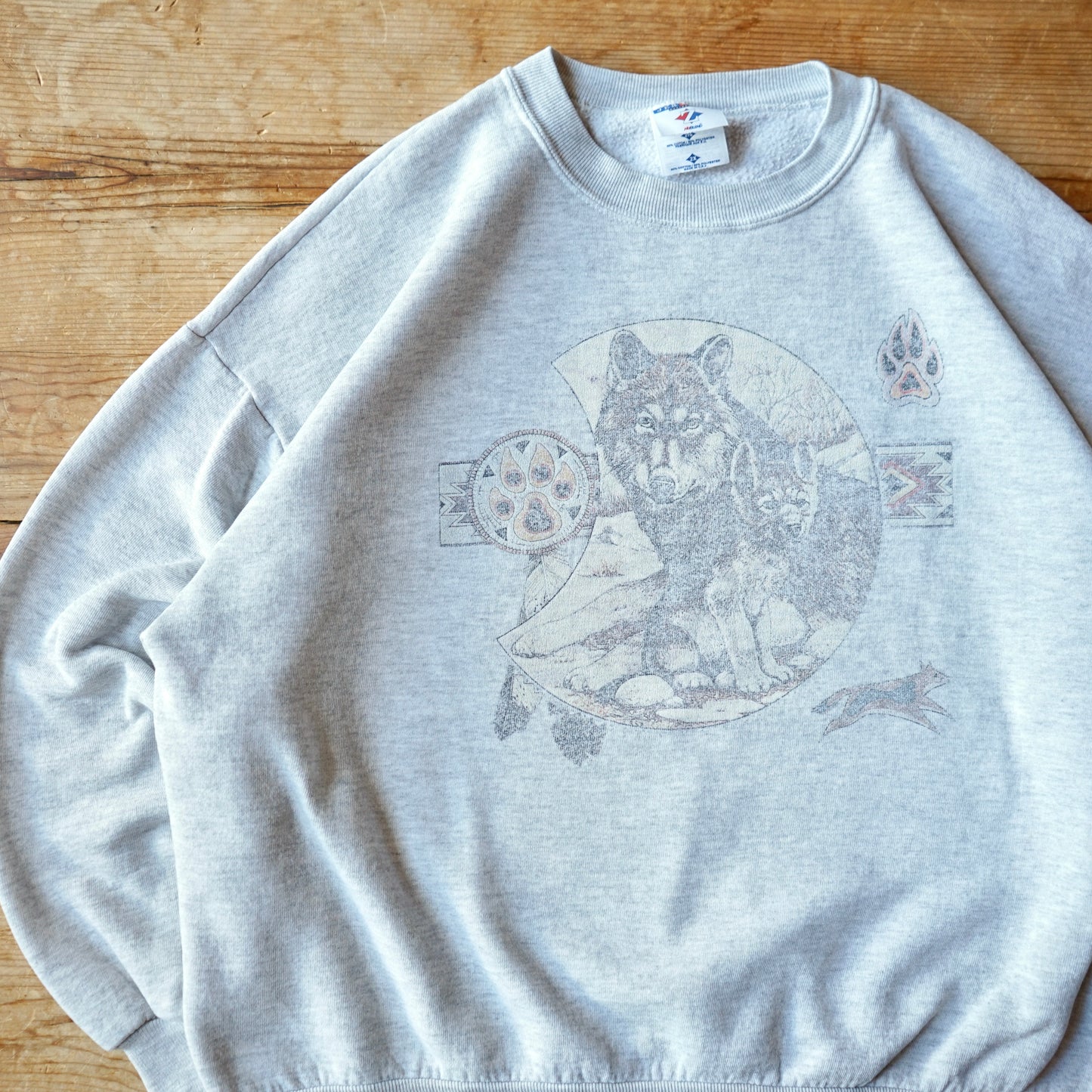 Vintage Wolf & Pup Sweatshirt Size XL/XXL