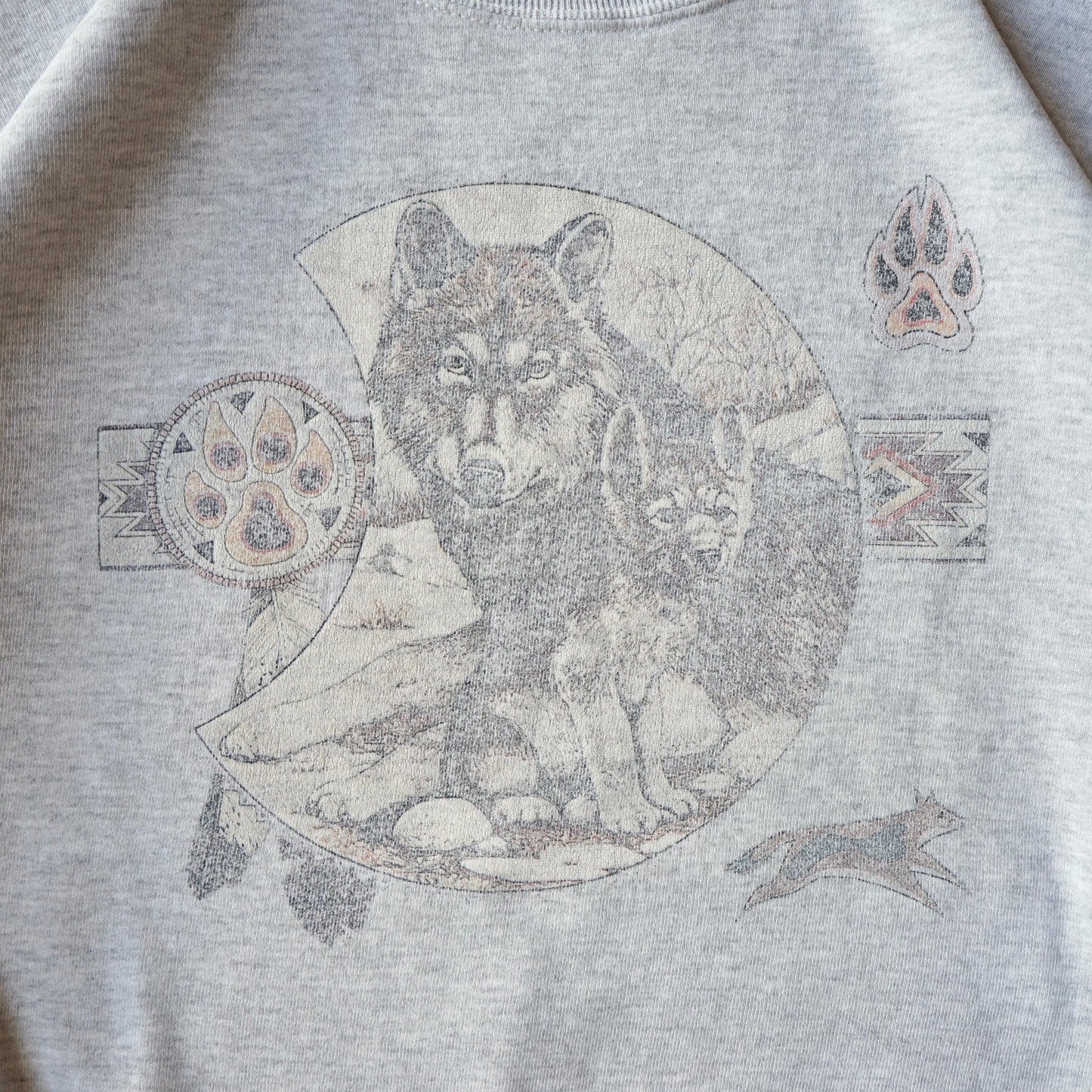 Vintage Wolf & Pup Sweatshirt Size XL/XXL