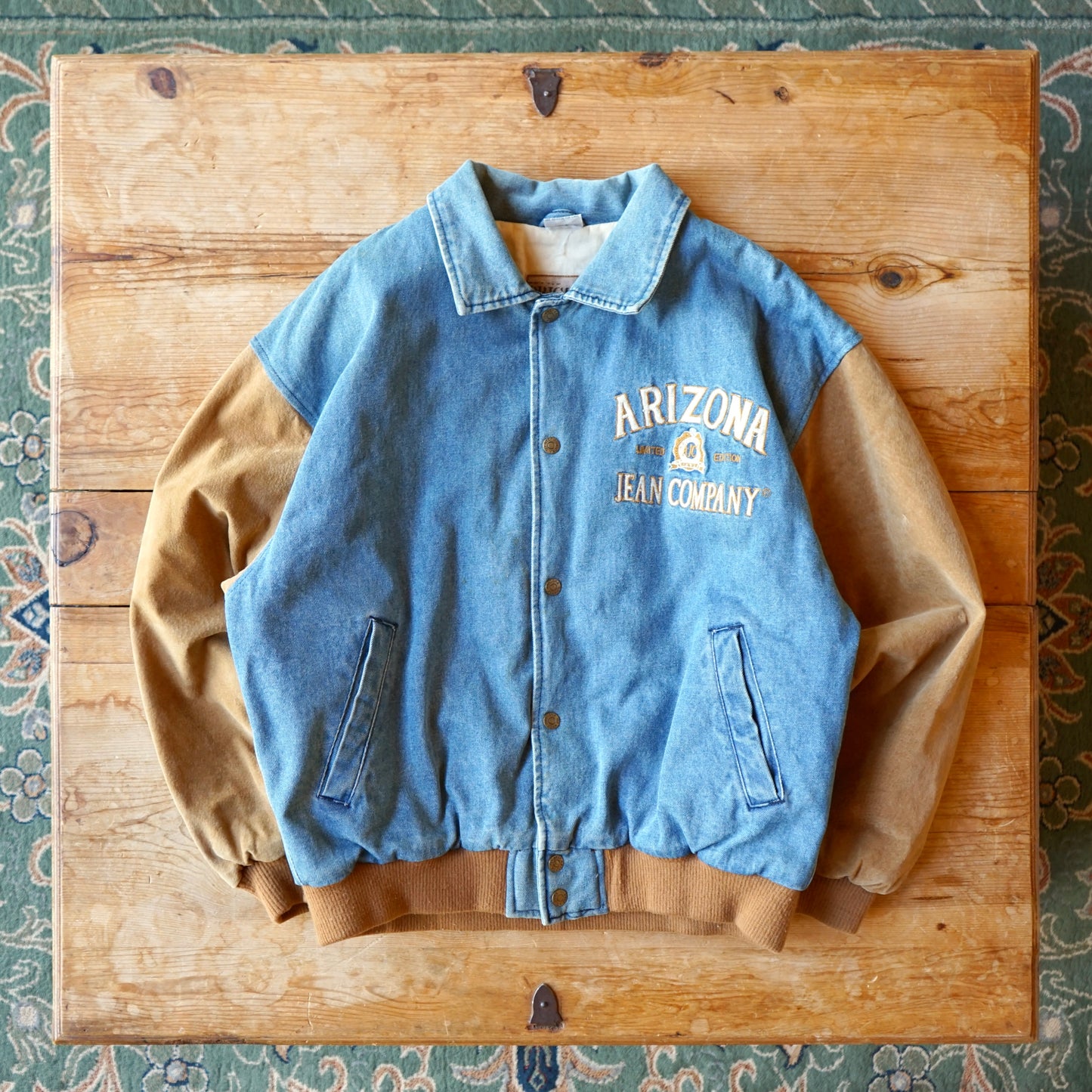 Vintage Denim & Leather Arizona Jean Company Bomber Jacket Size M/L
