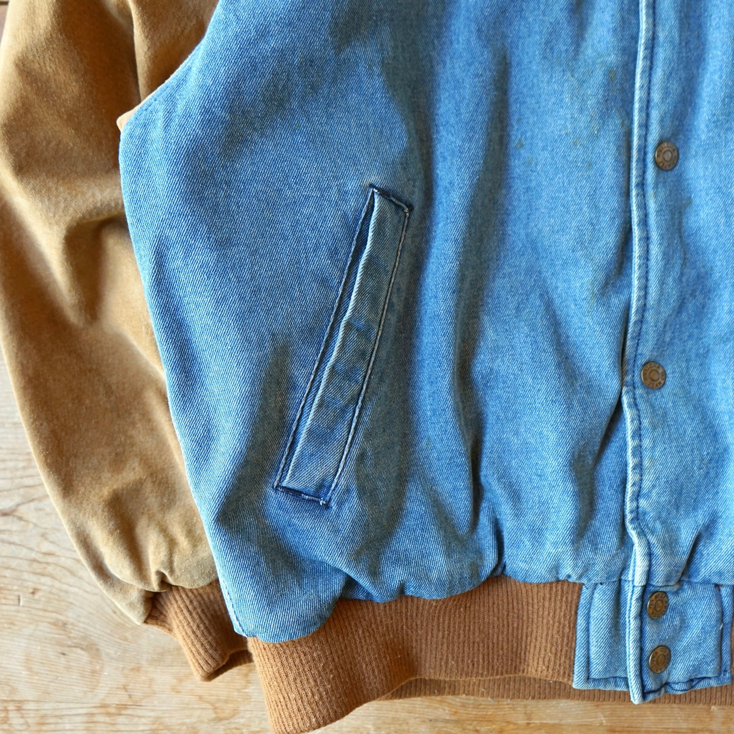Vintage Denim & Leather Arizona Jean Company Bomber Jacket Size M/L