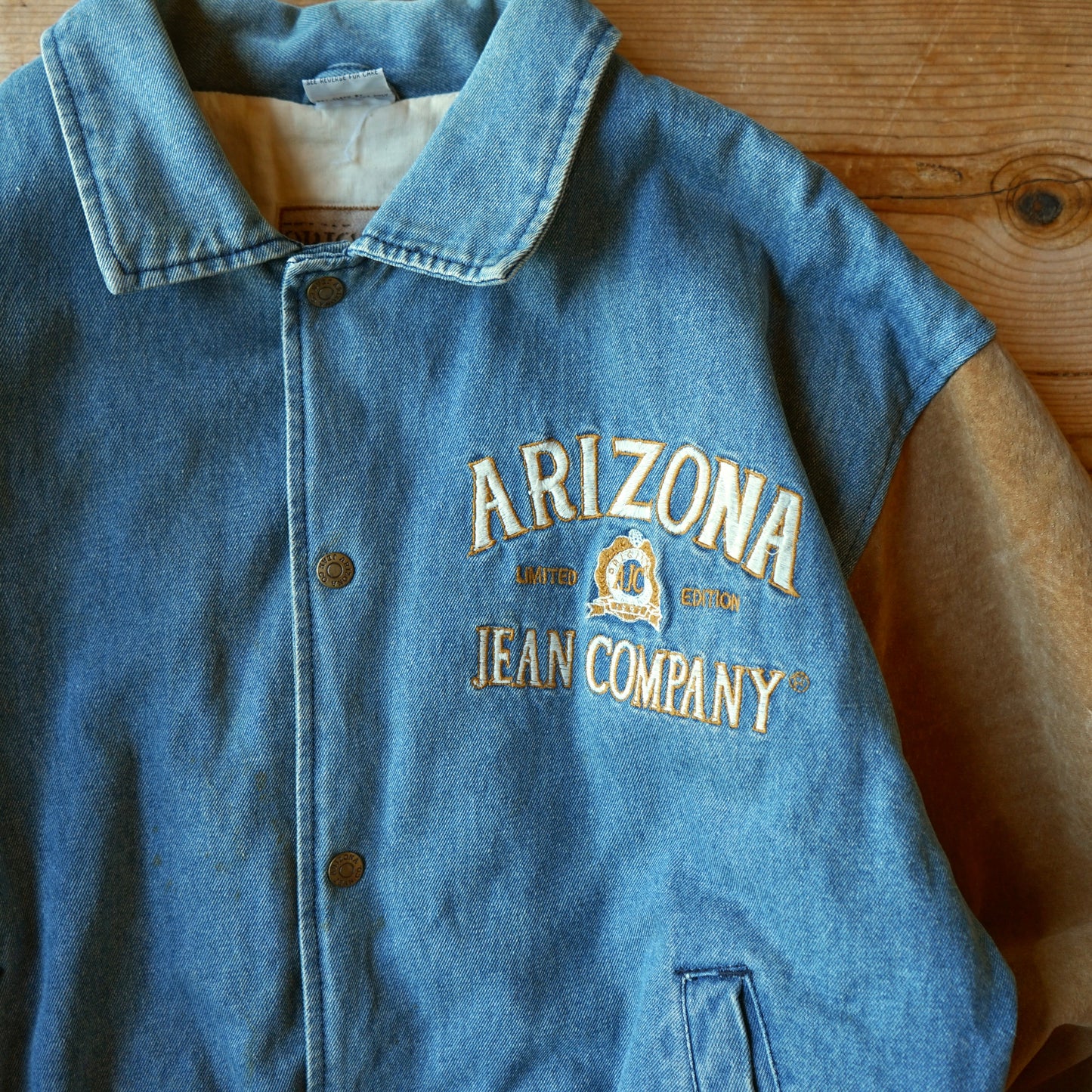 Vintage Denim & Leather Arizona Jean Company Bomber Jacket Size M/L