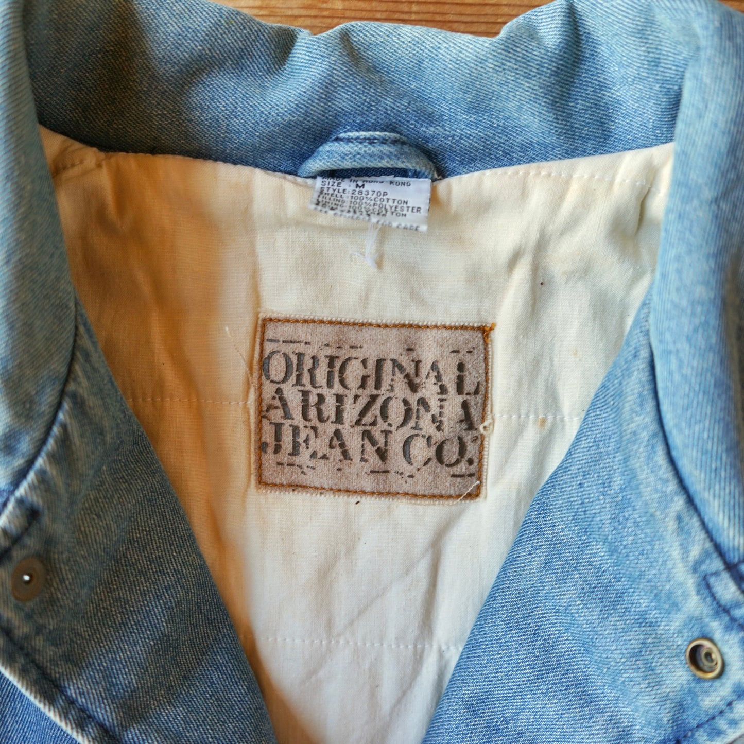 Vintage Denim & Leather Arizona Jean Company Bomber Jacket Size M/L