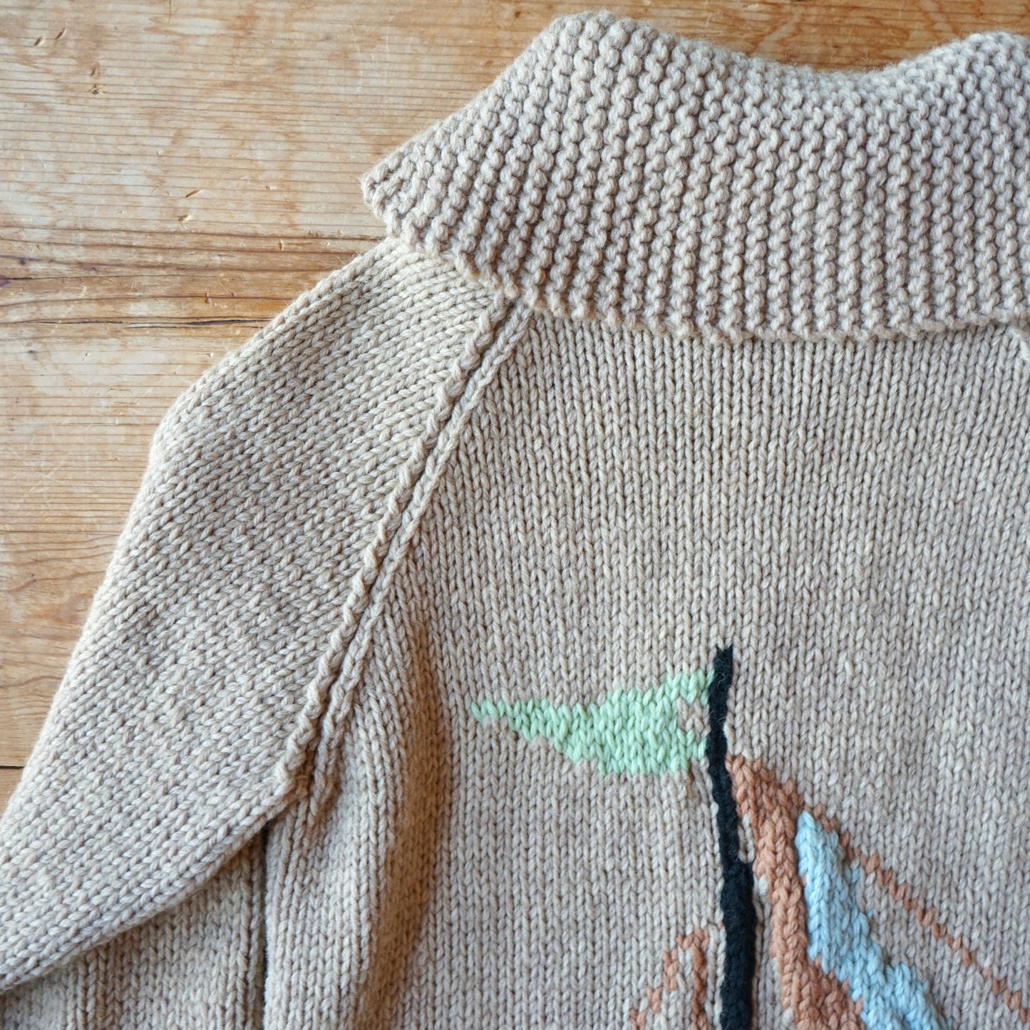 Vintage Rare Sailboat Cowichan Knit Sweater Size XS/S