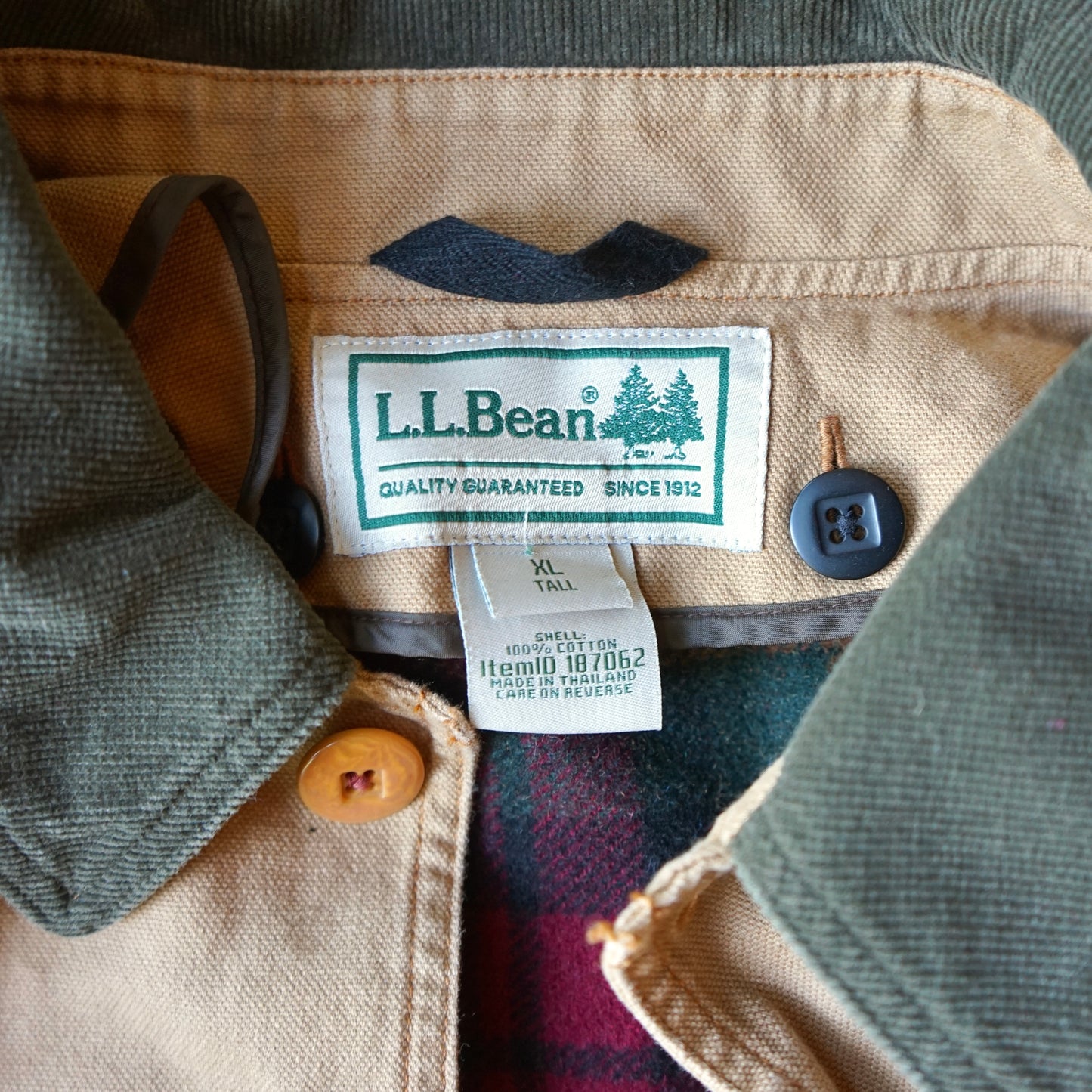 LL Bean Barn Chore Jacket With Liner Size XL Tall