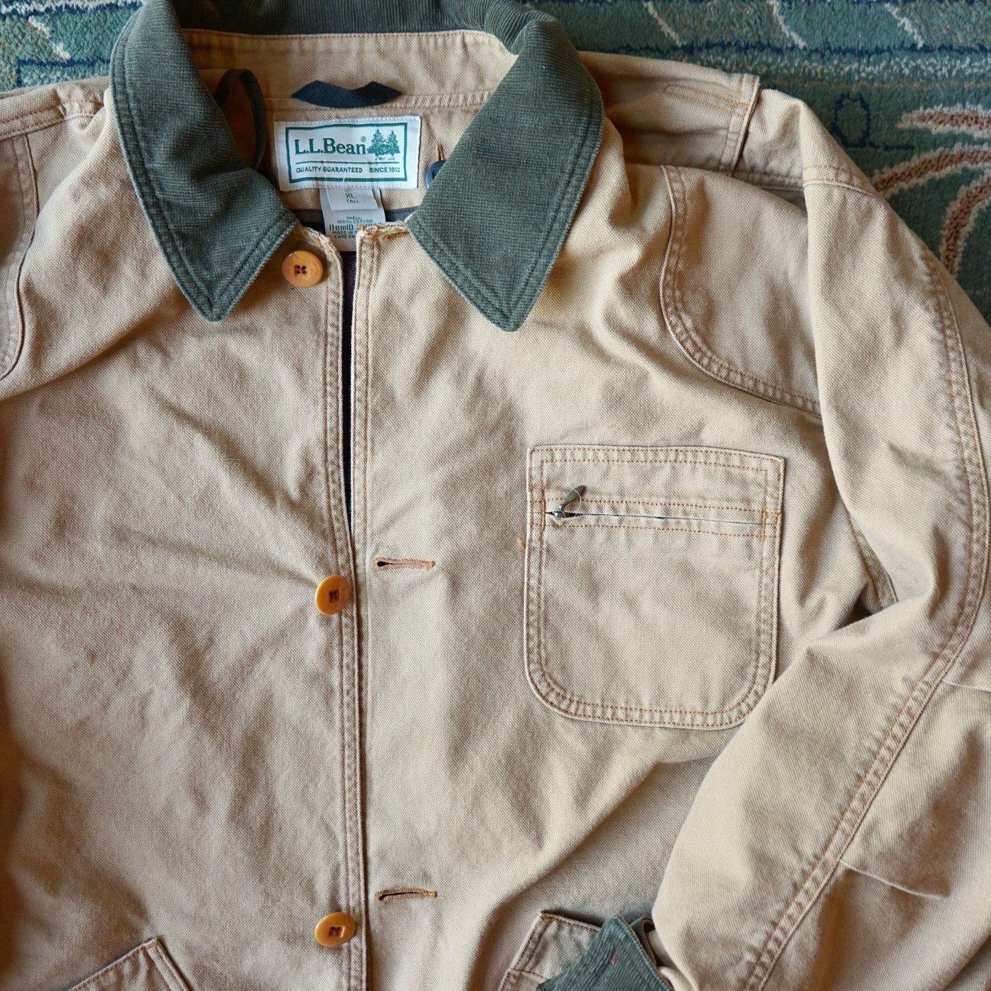 LL Bean Barn Chore Jacket With Liner Size XL Tall