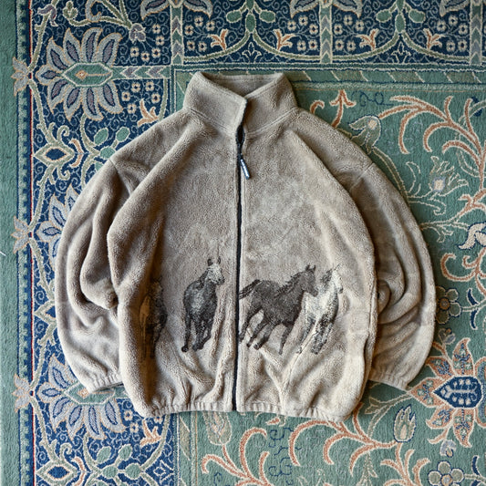 Vintage 90s Black Mountain Horse Fleece Size XL