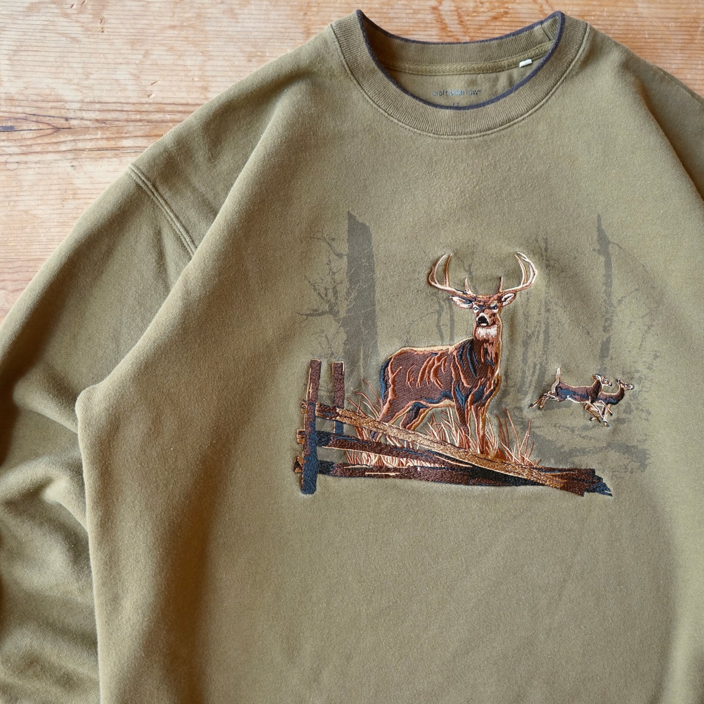 Croft & Barrow Embroidered Buck Sweatshirt Size LT