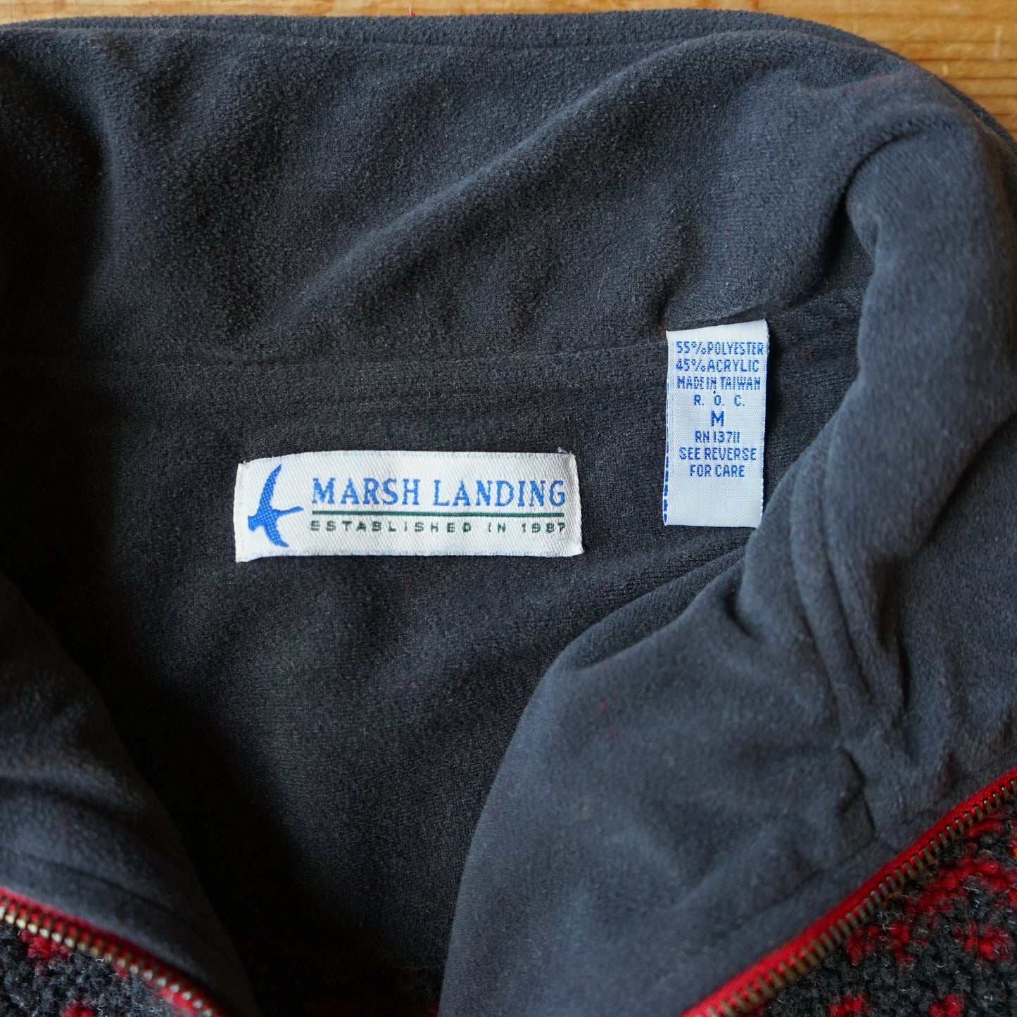 Vintage Marsh Landing Fleece Quarter Zip Size M