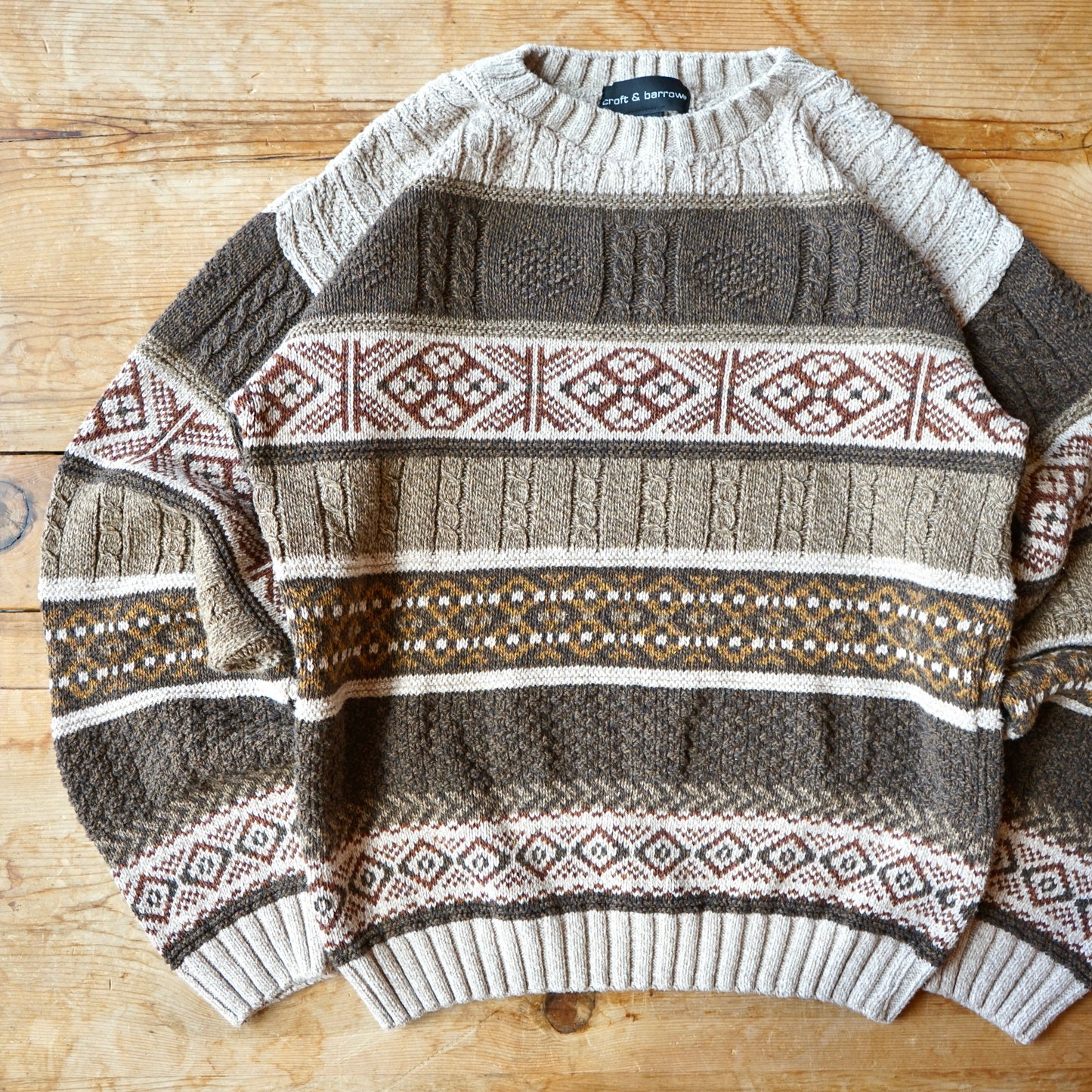 Vintage Croft & Barrow Neutrals Knit Sweater Size M/L