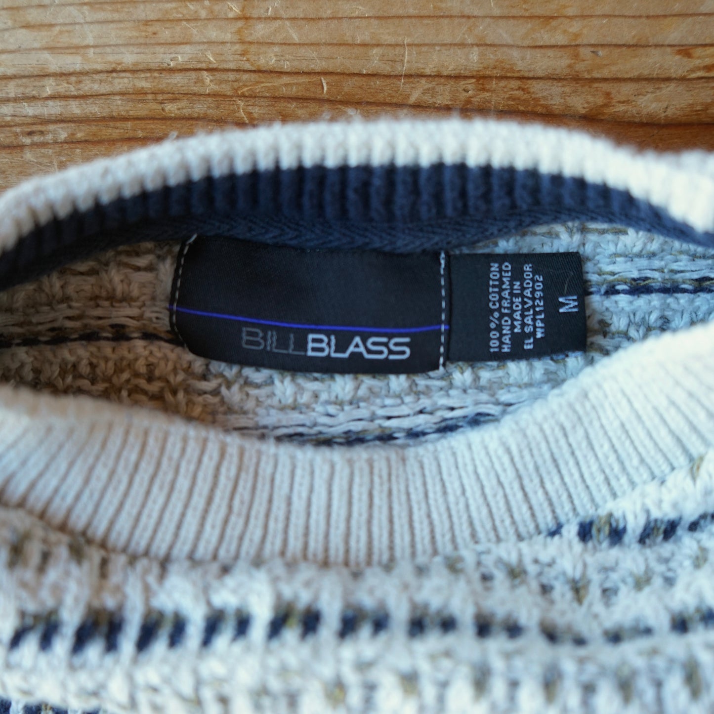 Vintage 100% Cotton Bill Bass Sweater Size M