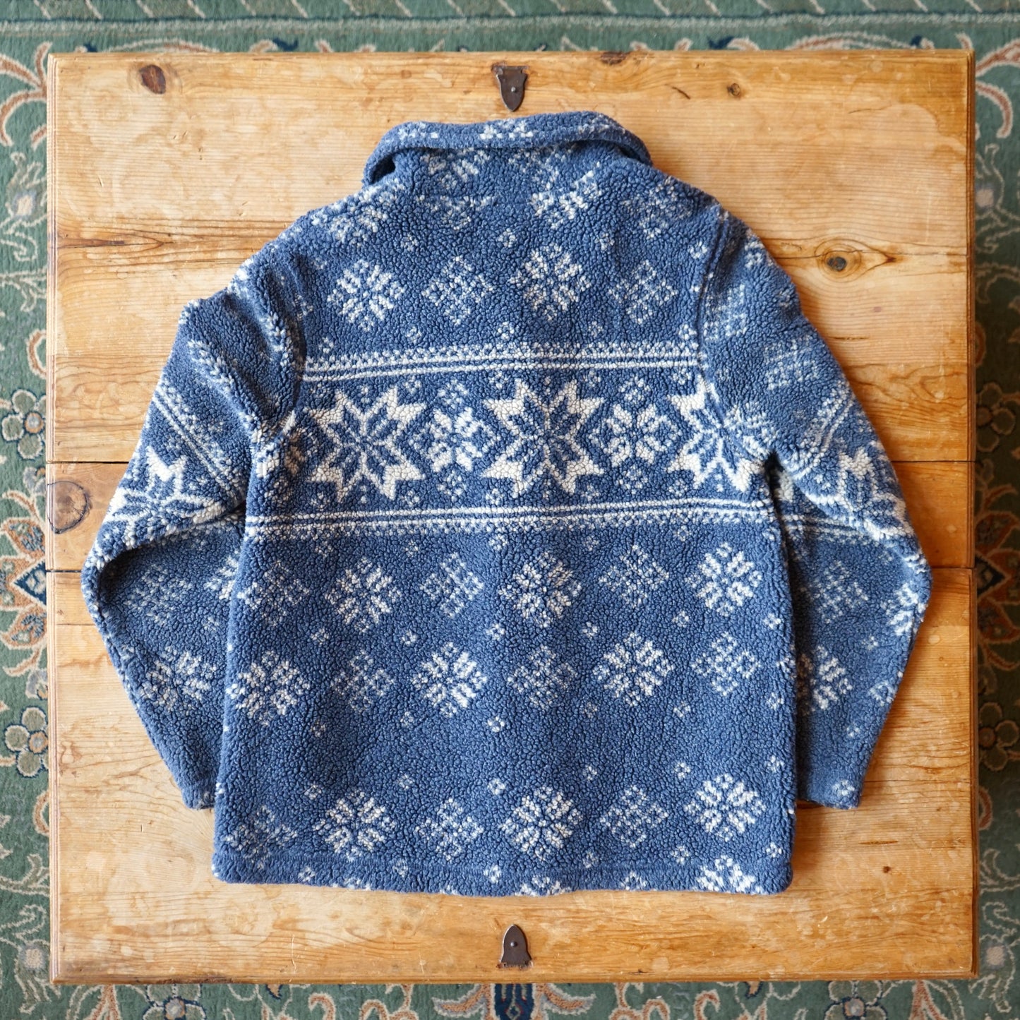 Vintage White Stag Snowflake Fleece Button Up Size M