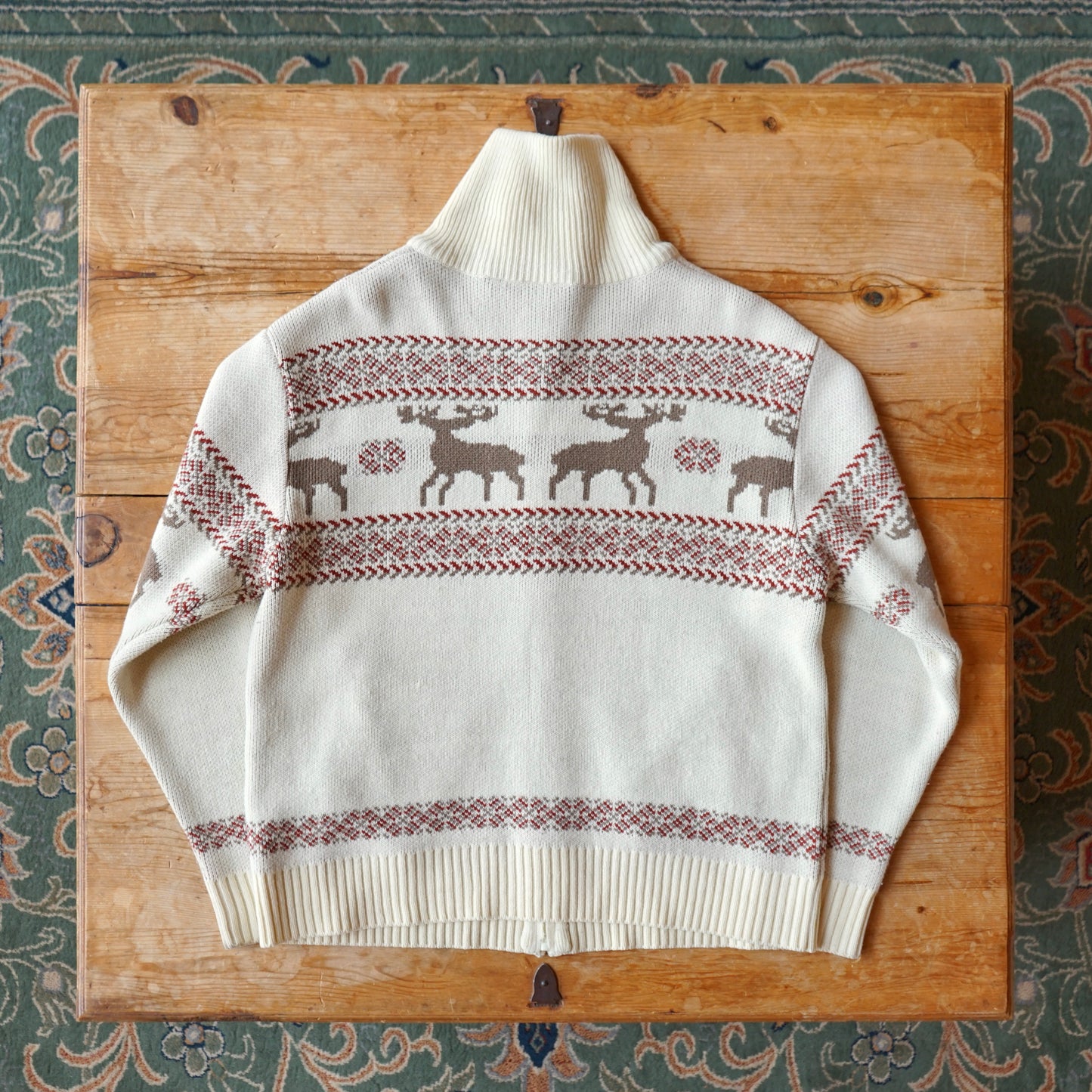 Vintage John Blair Moose Zip Up Sweater Size M