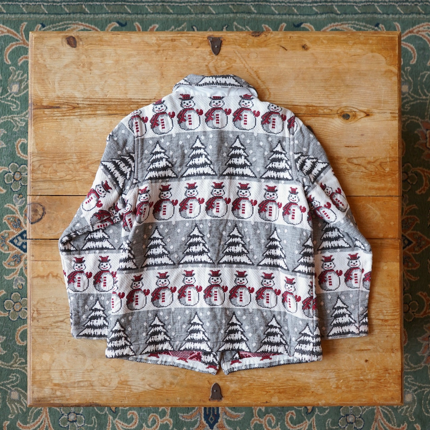 Vintage Breckenridge Snowman Winter Tapestry Jacket Size PM