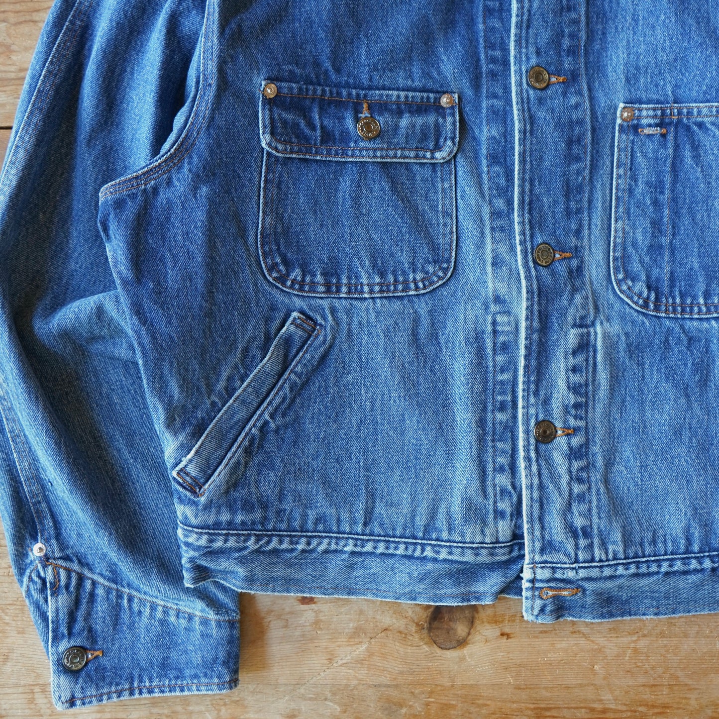 Vintage 1990's Made in USA Polo Ralph Lauren Dungarees Denim Jacket Size XL