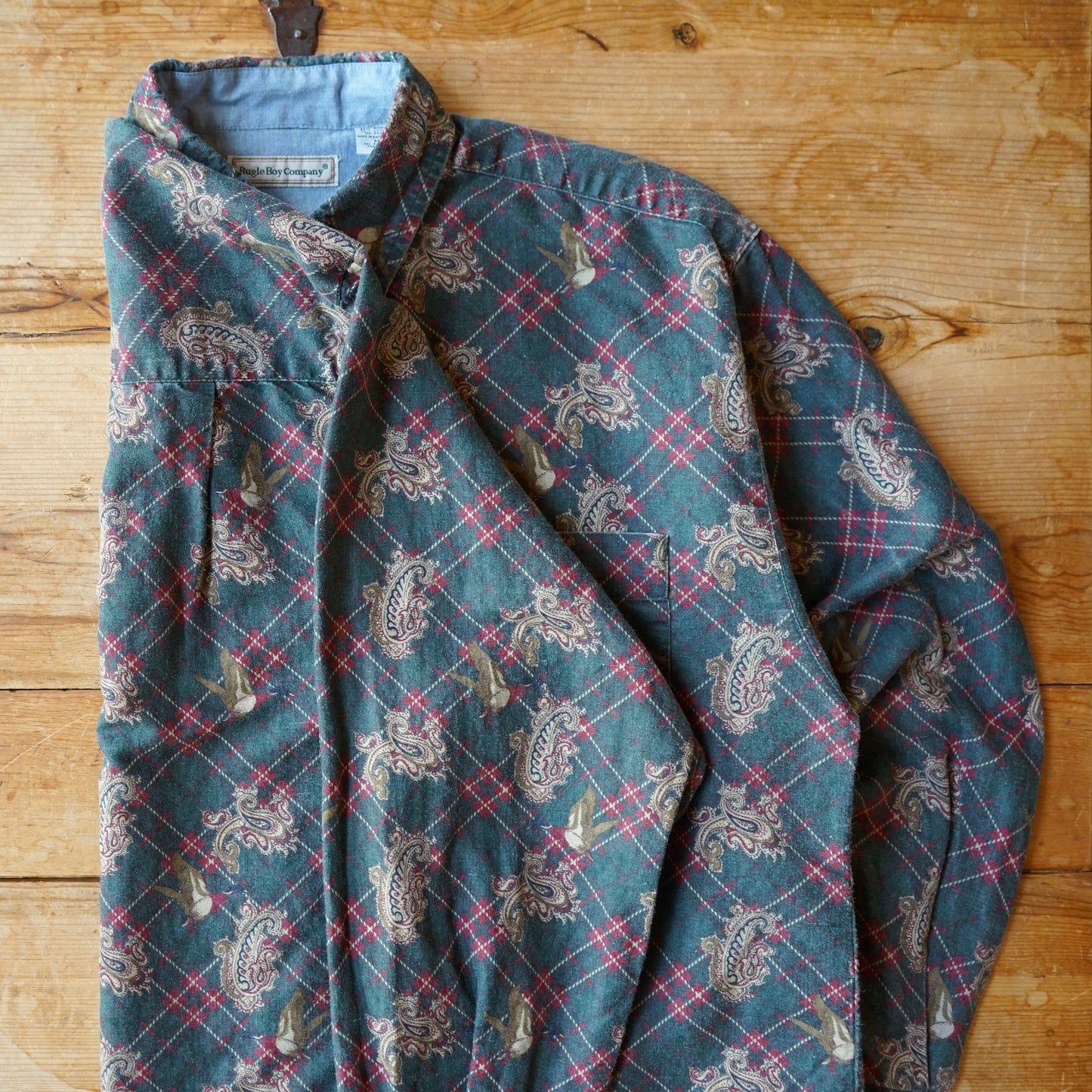 Vintage Bugle Boy Company Duck Button Up Size M