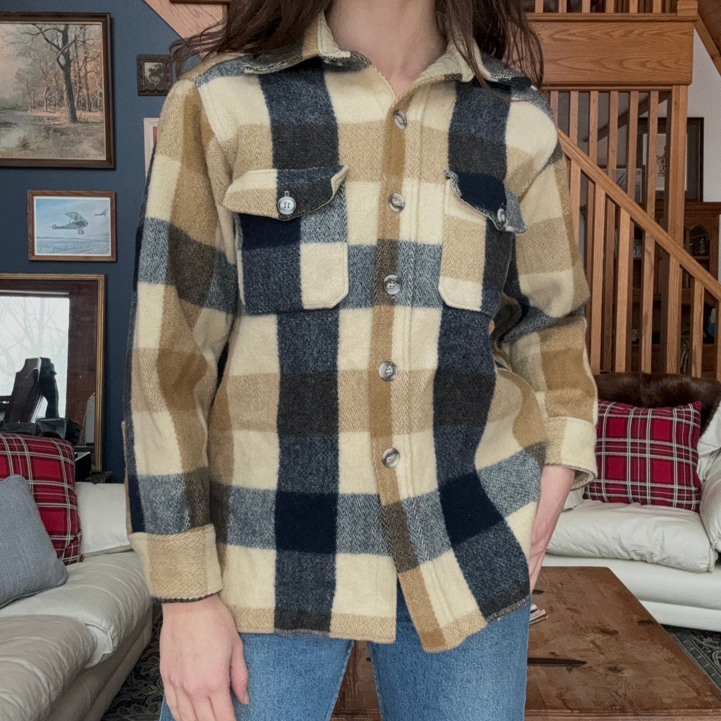 Vintage Woolrich Thick Wool Flannel Tagged Size L