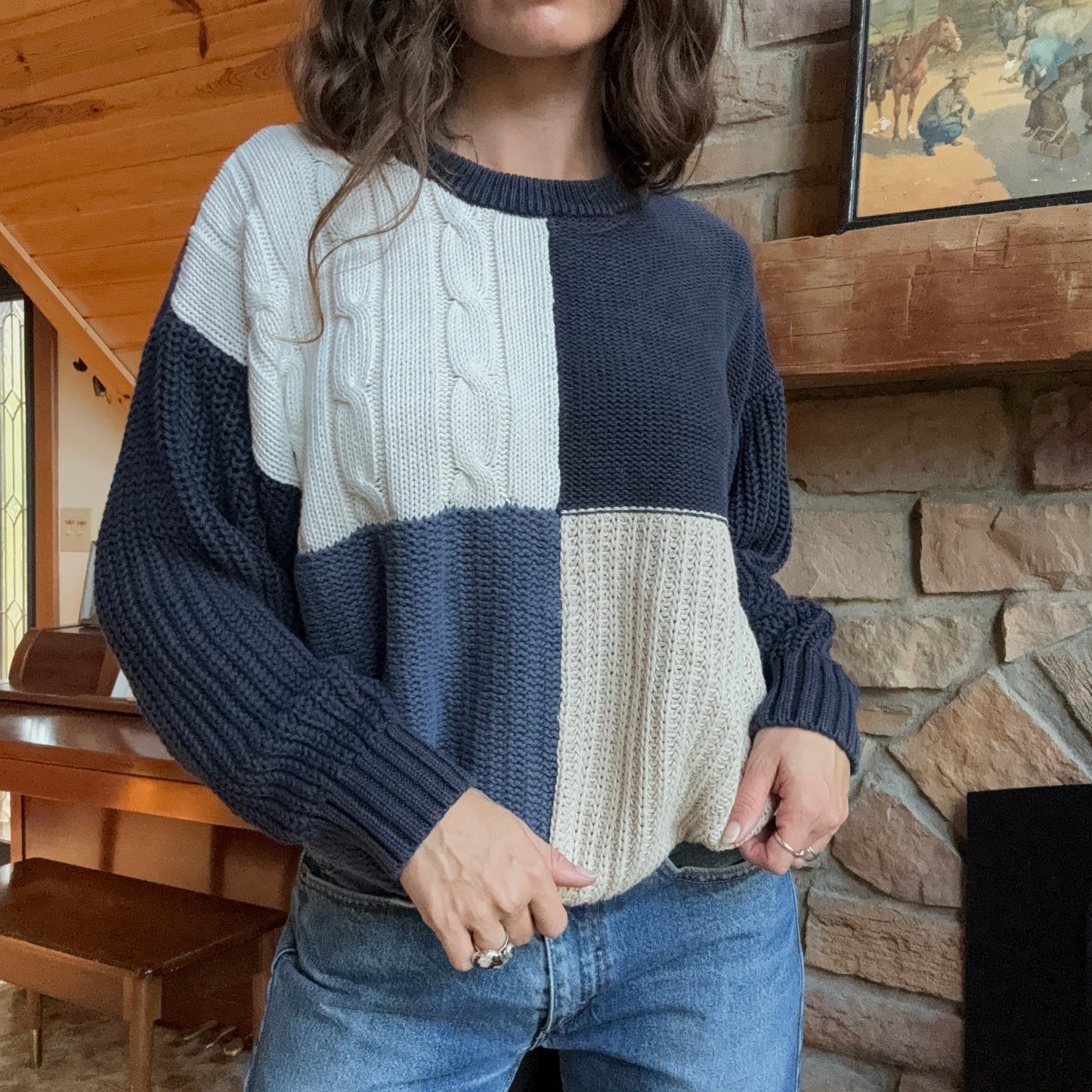 Vintage American Eagle Chunky Heavyweight Knit Sweater Size M/L