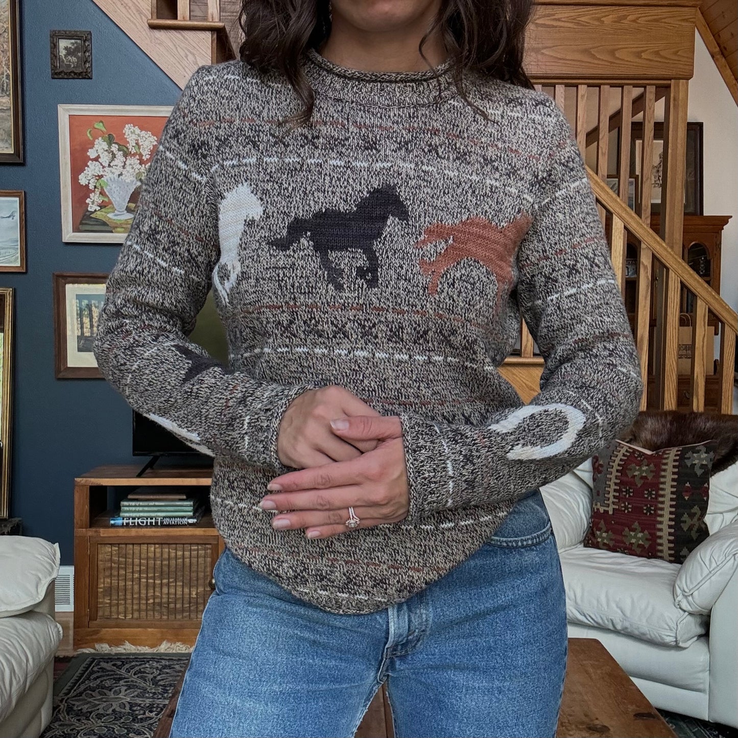 Christopher & Banks Horse Sweater Size S