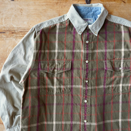 Vintage Mountain Trails 100% Cotton Flannel Button Up Size L