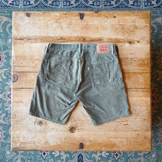 Vintage Olive Corduroy Levi Shorts Size 34 x 30