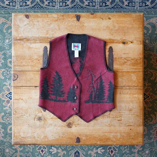 Vintage Wooded River Moose Vest