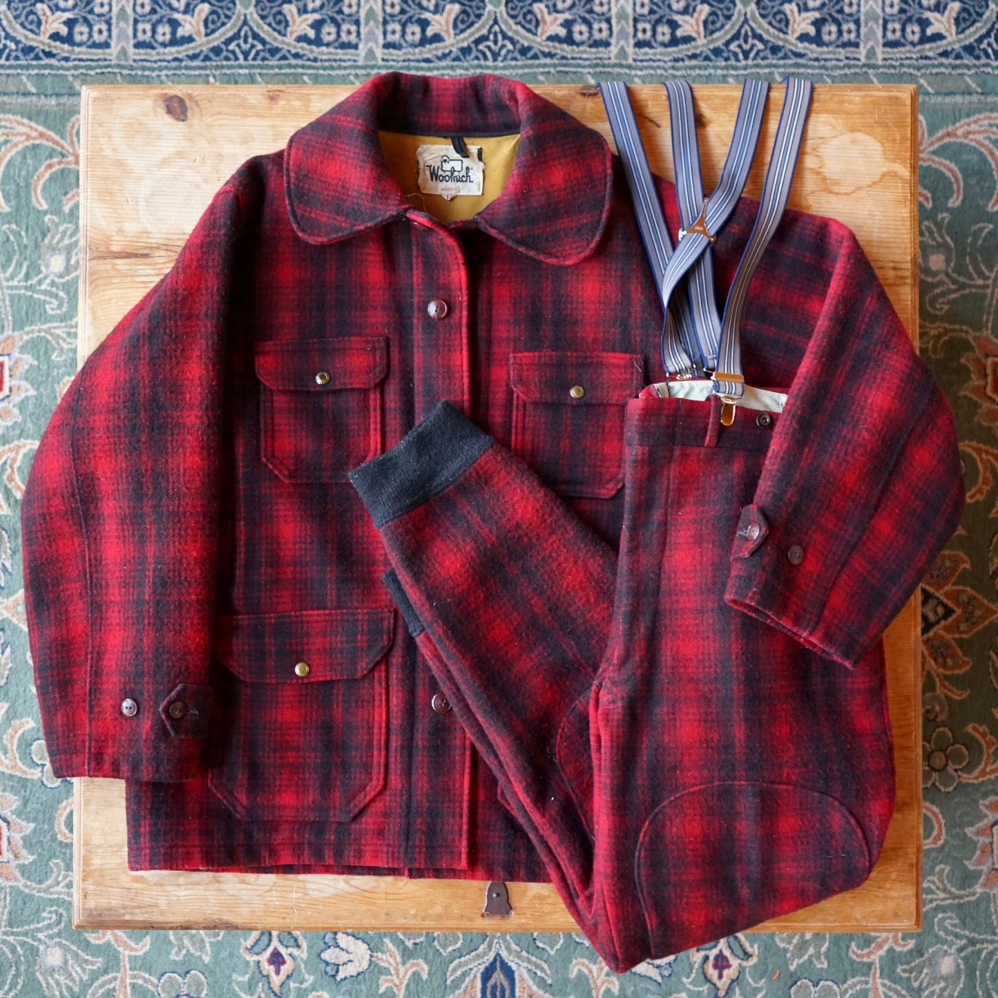 Vintage Woolrich Buffalo Plaid Hunting Set Size 46