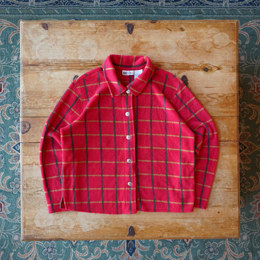 Faded Glory Plaid Fleece Button Up