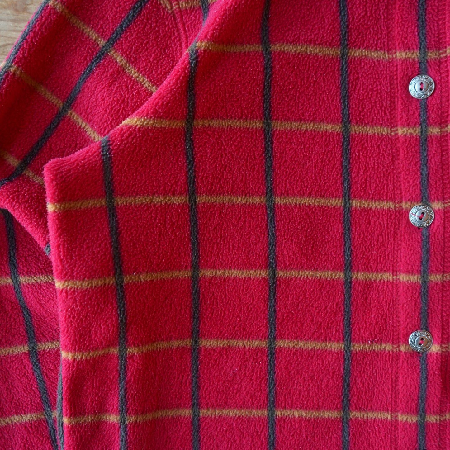 Faded Glory Plaid Fleece Button Up