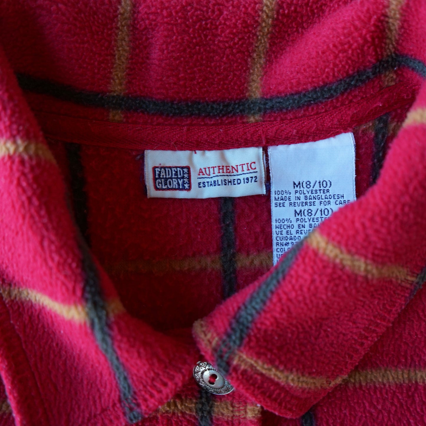 Faded Glory Plaid Fleece Button Up