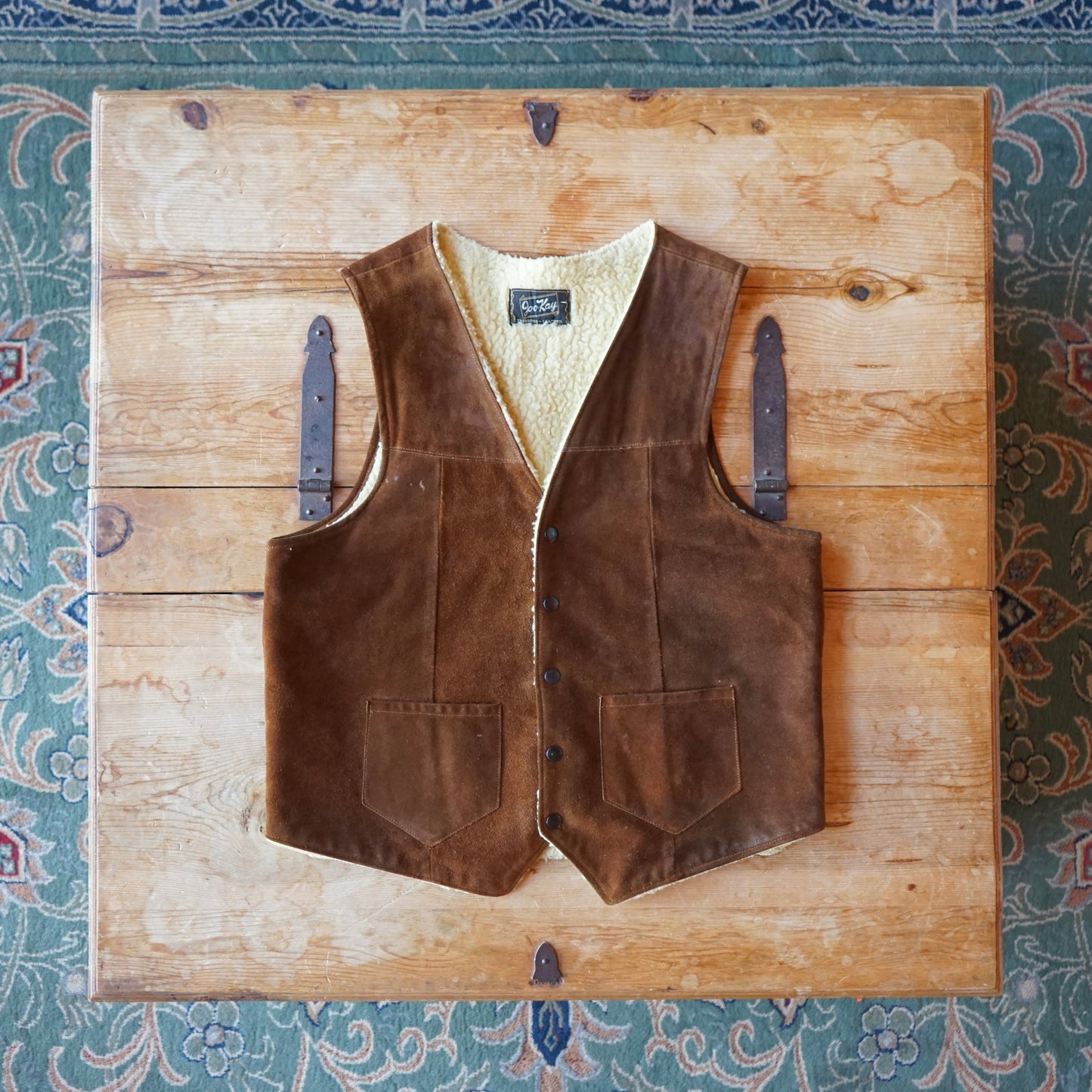 Vintage Joo Kay Leather Shearling Vest